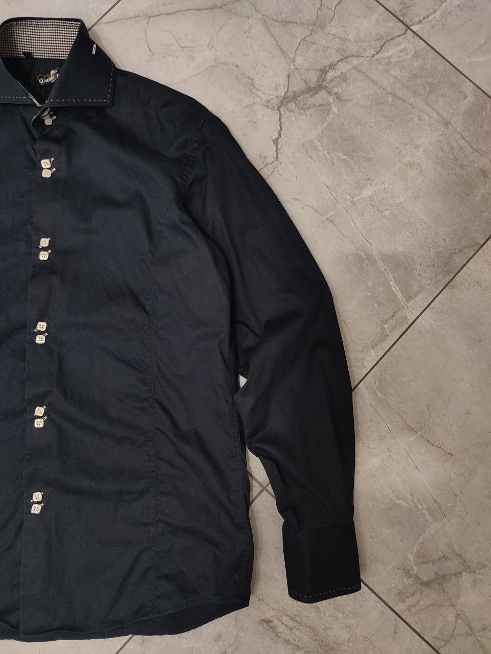 Other Mens Claudio Lugli Couture Full Buttoned Black Shirt Size L Size US L / EU 52-54 / 3 - 3 Thumbnail