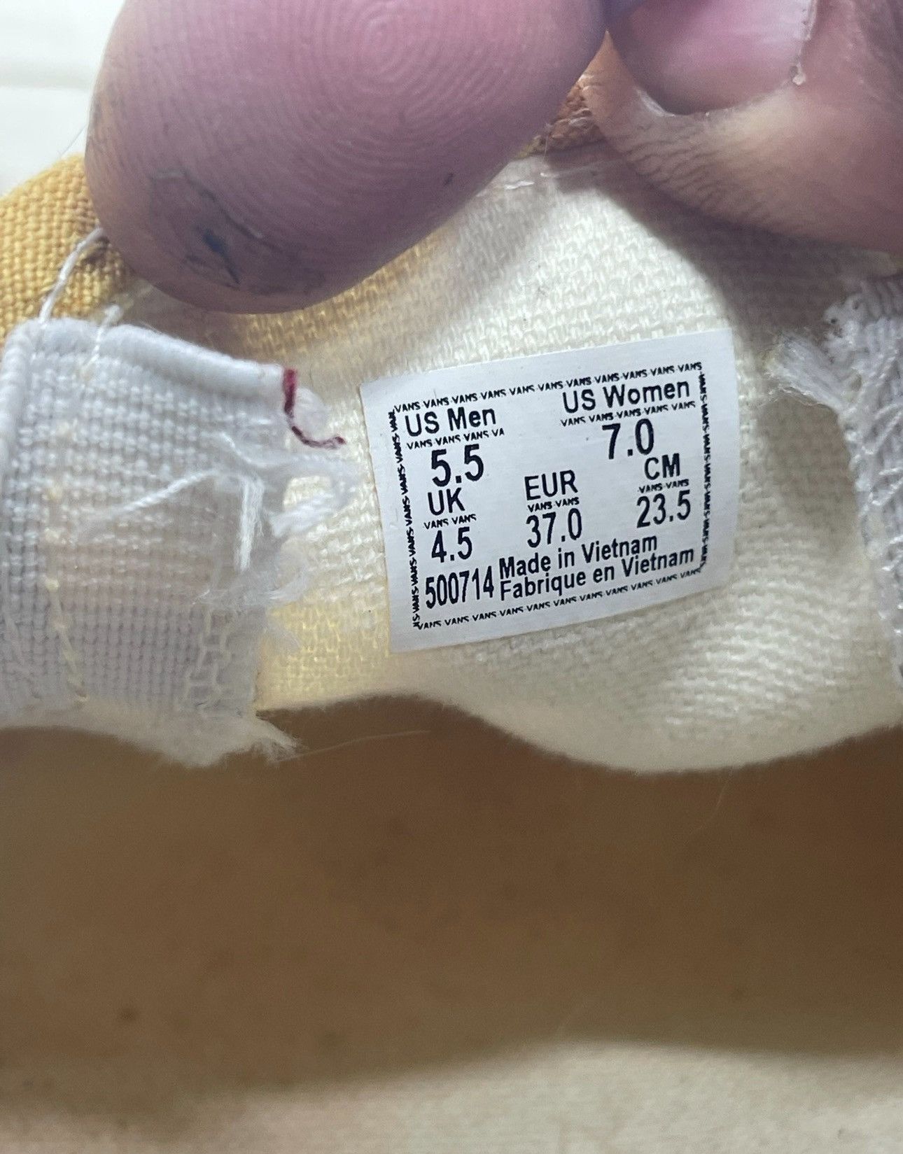Vans PreOwned Vans Slip-on Checkered Yellow Women's 7 Size US 7 / IT 37 - 7 Thumbnail