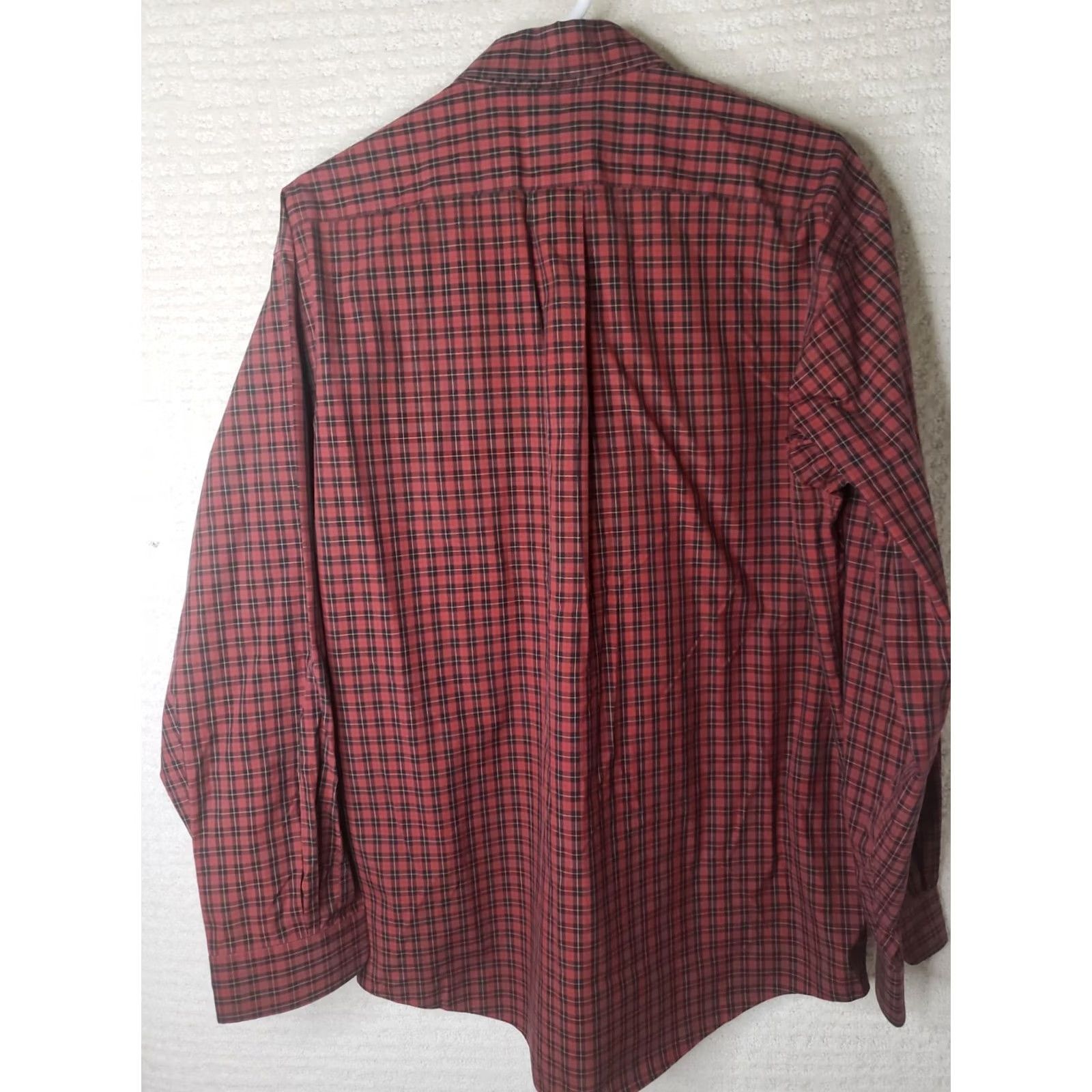 Vintage LL Bean Shirt Mens L/S Button-Up Plaid Red Black Yellow Wrinkle Resistant M-Regular Vintage No Size US M / EU 48-50 / 2 - 6 Thumbnail