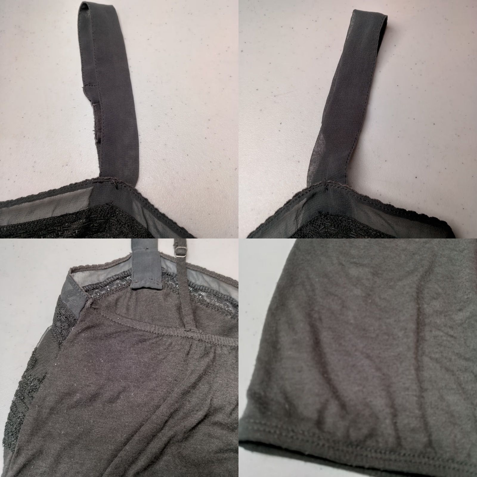 American Eagle Outfitters VINTAGE American Eagle Outfitters Tank Top Women S Camisole Lace Top V-Neck Pullover Elastic Waist Gray Sleeveless Casual Size S / US 4 / IT 40 - 10 Thumbnail