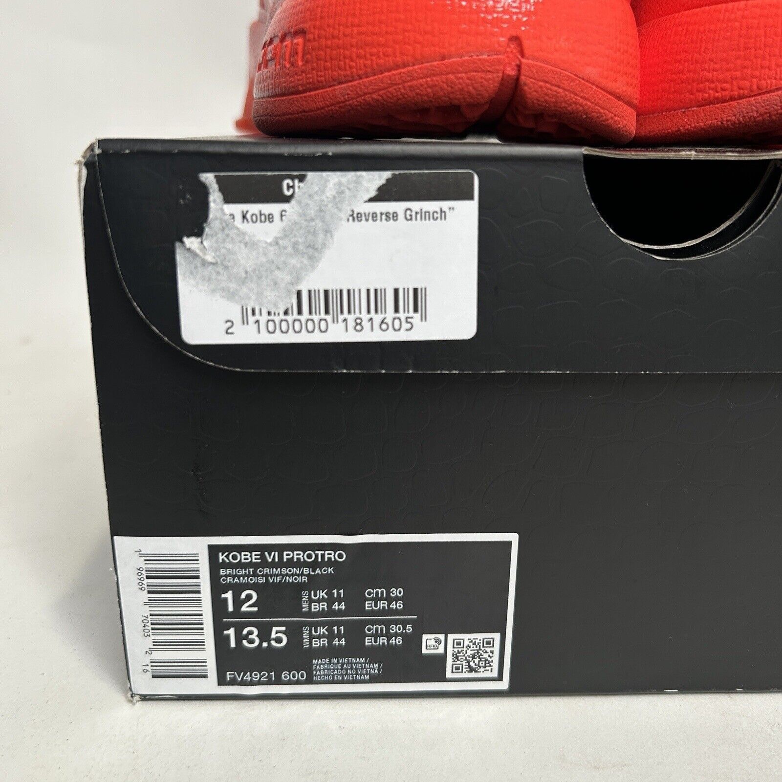 Nike Nike Kobe VI Protro Low “Reverse Grinch/Bright Crimson” 2024 Size US 12 / EU 45 - 5 Thumbnail