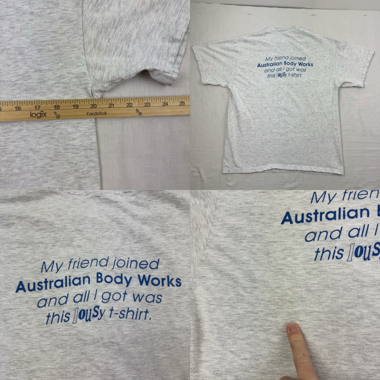 Hanes VINTAGE Hanes T-Shirt Shirt Adult Large Gray USA 90s Mens Size US L / EU 52-54 / 3 - 8 Thumbnail
