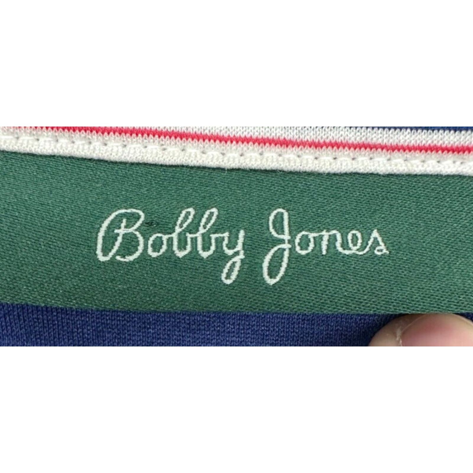 Vintage Bobby Jones Polo Shirt Mens 2XL Balance Stripe Short Sleeve Casual Rugby Blue White Pink Shirt Size US XXL / EU 58 / 5 - 4 Thumbnail