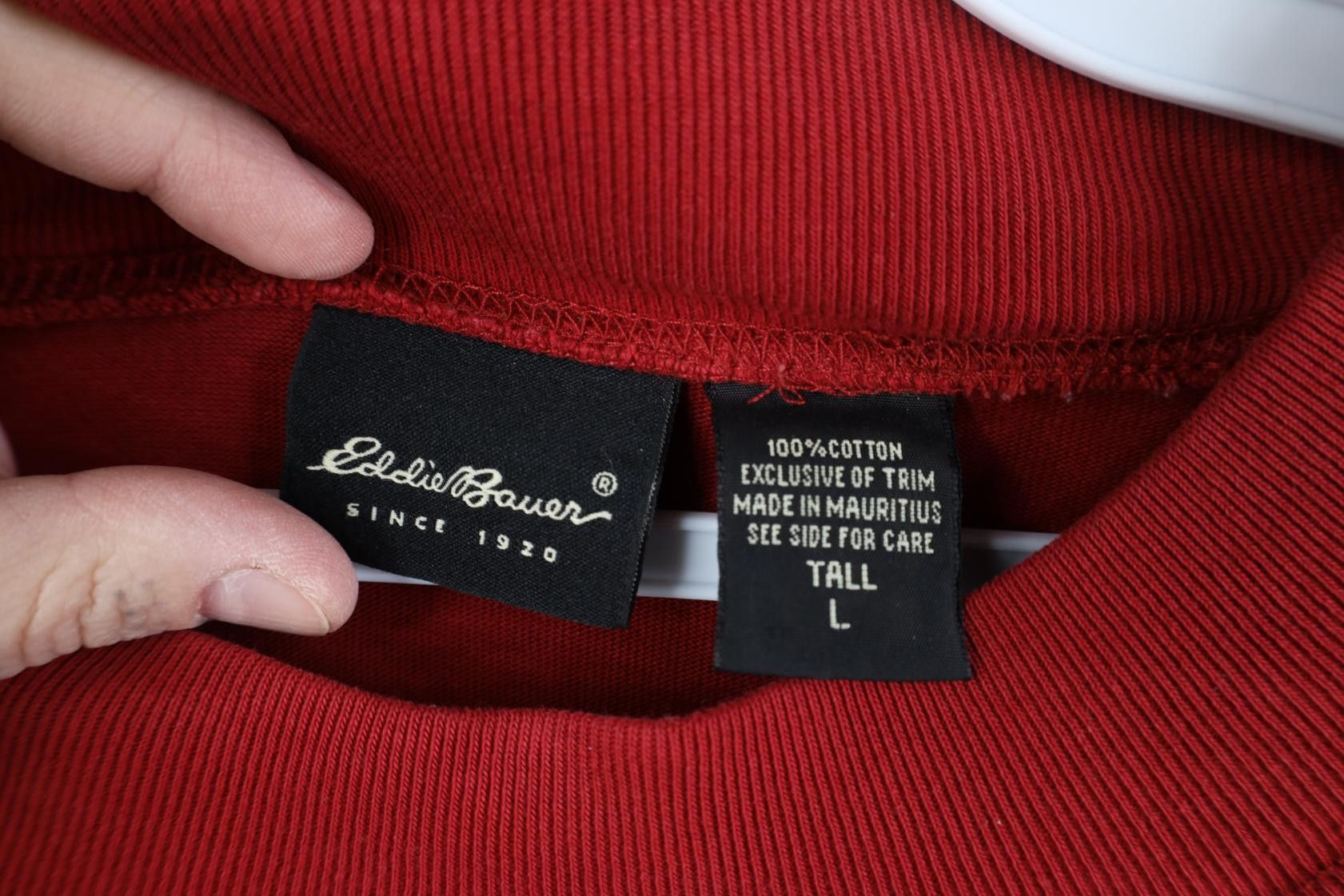 Eddie Bauer Vintage 90s Eddie Bauer Thermal Ribbed Mock Neck T-Shirt Size US L / EU 52-54 / 3 - 6 Thumbnail