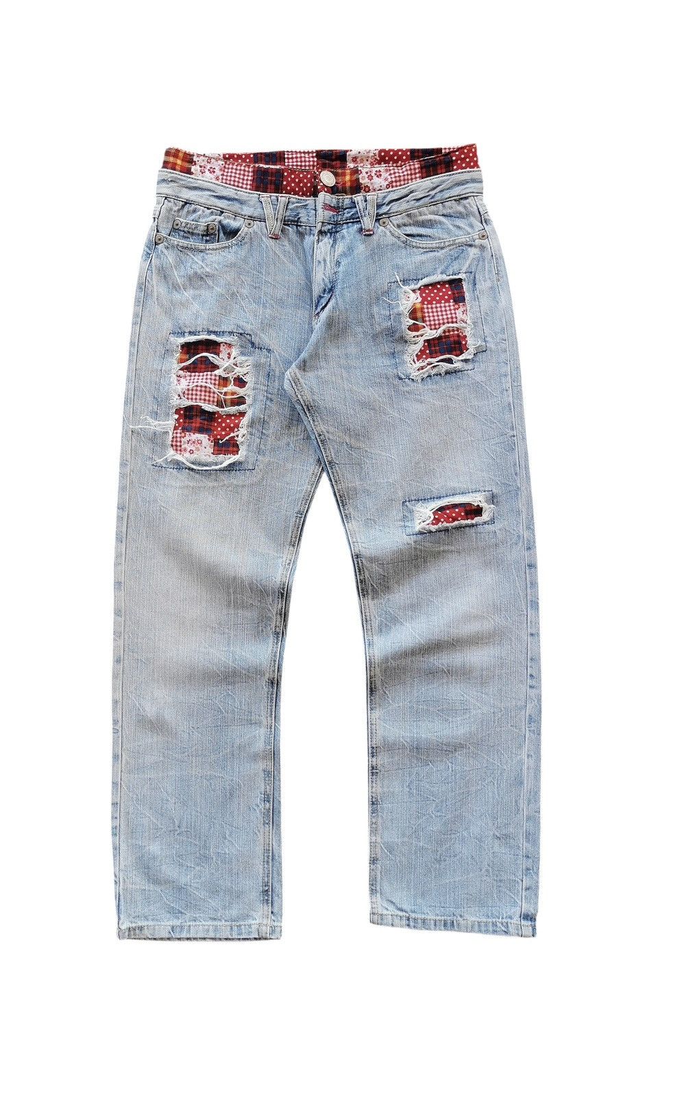 Japanese Brand Double Waist Patchwork Denim Jeans Lookalike Kapital Size US 32 / EU 48 - 10 Thumbnail