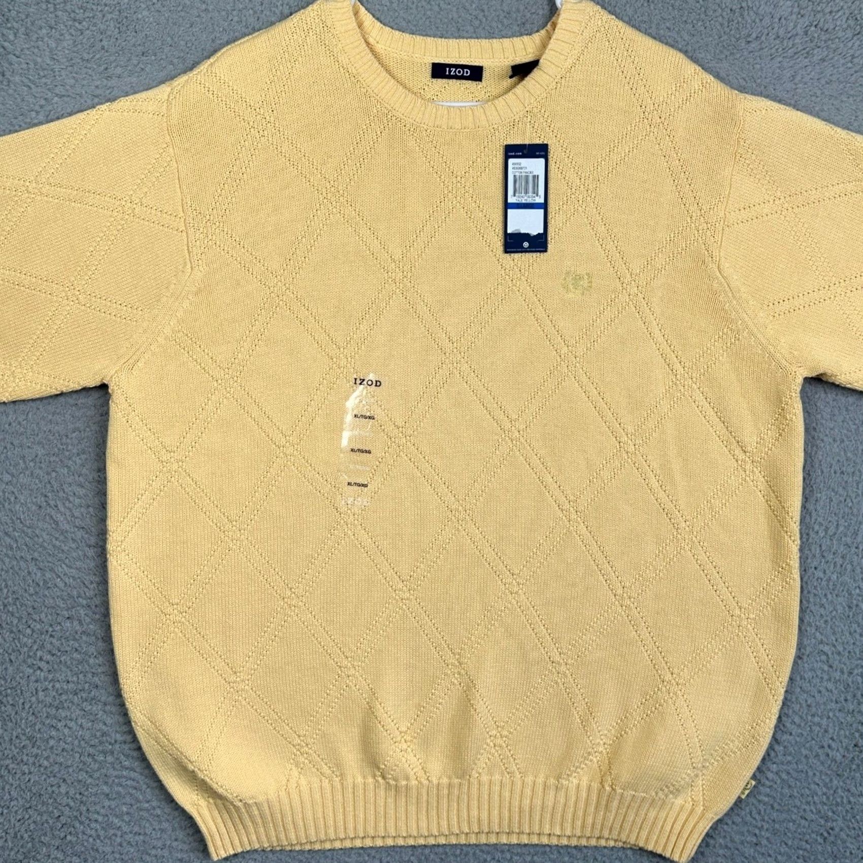 Izod VINTAGE IZOD Crewneck Sweater Shirt Mens XL Yellow Argyle Pullover Long Sleeve Size US XL / EU 56 / 4 - 2 Thumbnail