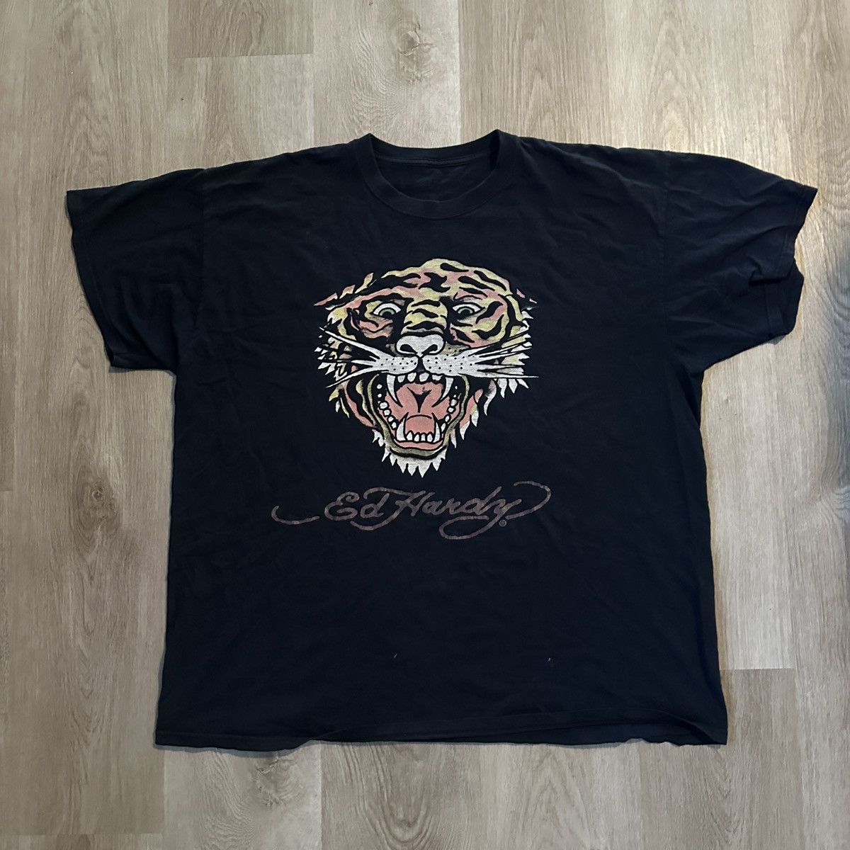 Ed Hardy × Vintage Ed Hardy Vintage T Shirt Size XL Black Tiger Size US XL / EU 56 / 4 - 1 Thumbnail