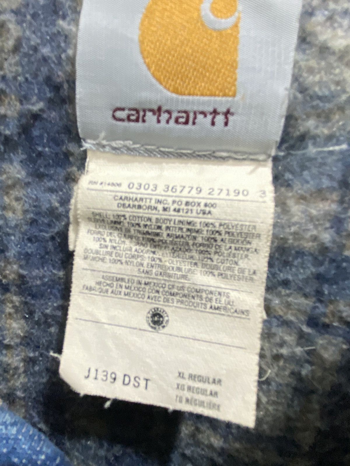 Carhartt Active Jacket J139 DST Carhartt USA blue denim, used. Size US XL / EU 56 / 4 - 8 Thumbnail
