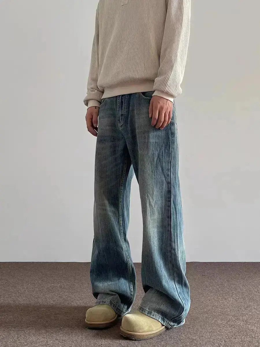 Japanese Brand High street Y2K washed and distressed baggy jeans Size US 32 / EU 48 - 2 Thumbnail