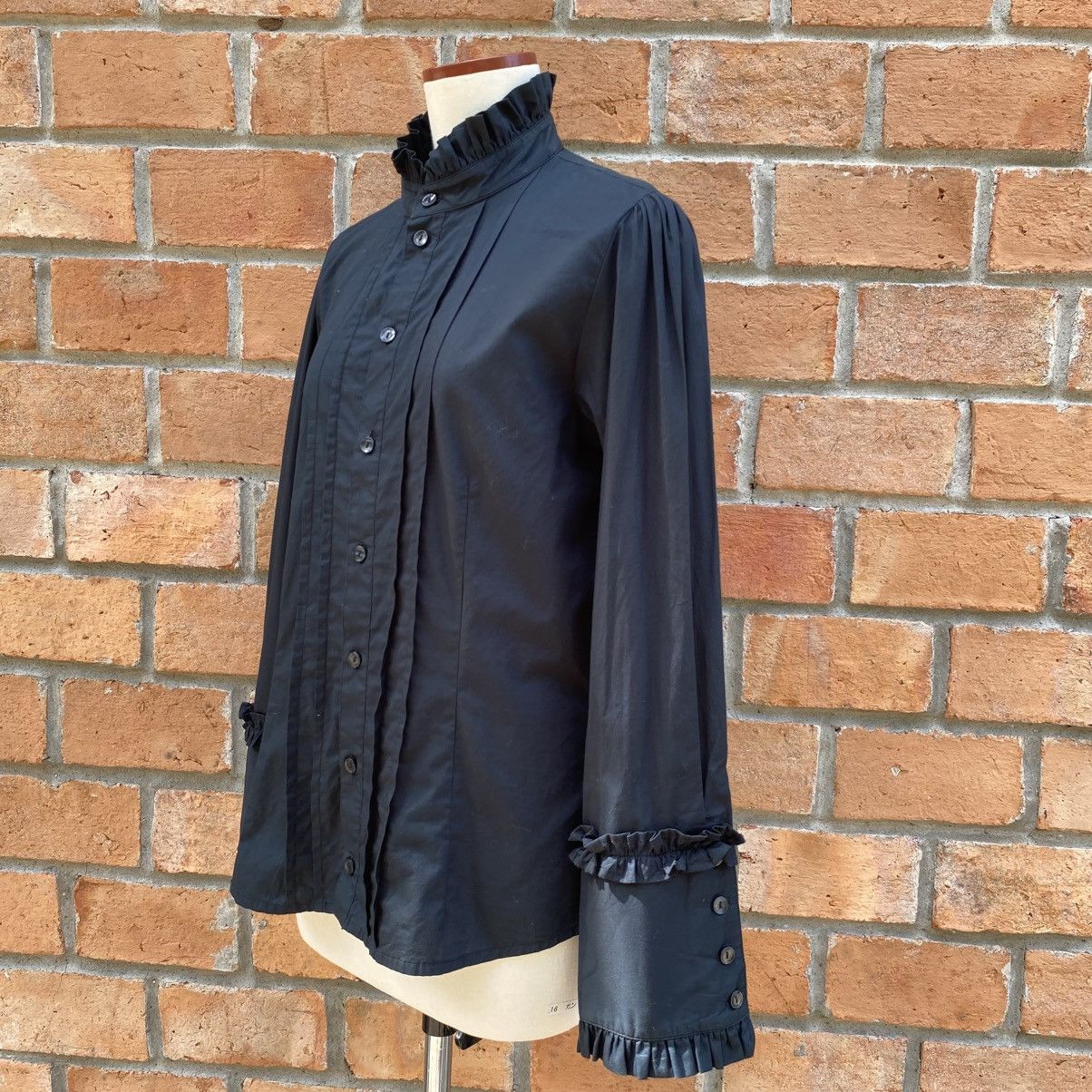 Japanese Brand ALICE and the PIRATES Deep Emerald Victorian Ruffle Blouse Size L / US 10 / IT 46 - 3 Thumbnail