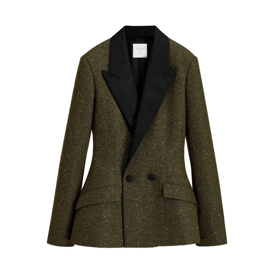 Dior DIOR Khaki Fitted Silk Jacket New & Authentic (Women's size: Size M / US 6-8 / IT 42-44 - 1 Preview