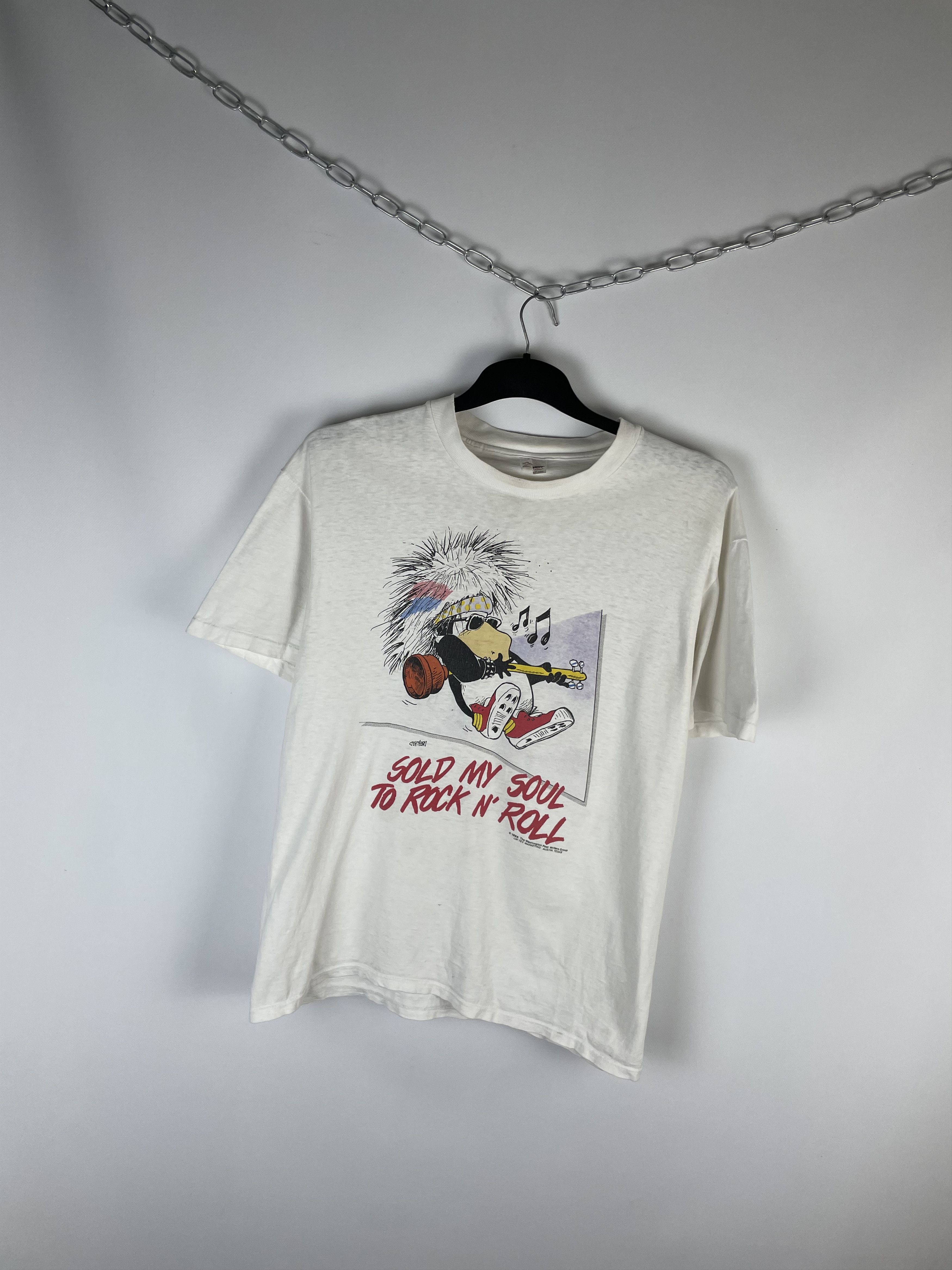 Band Tees × Vintage Vintage 1986 Sold My Soul To Rock n Roll Band Tshirt Size US L / EU 52-54 / 3 - 2 Thumbnail