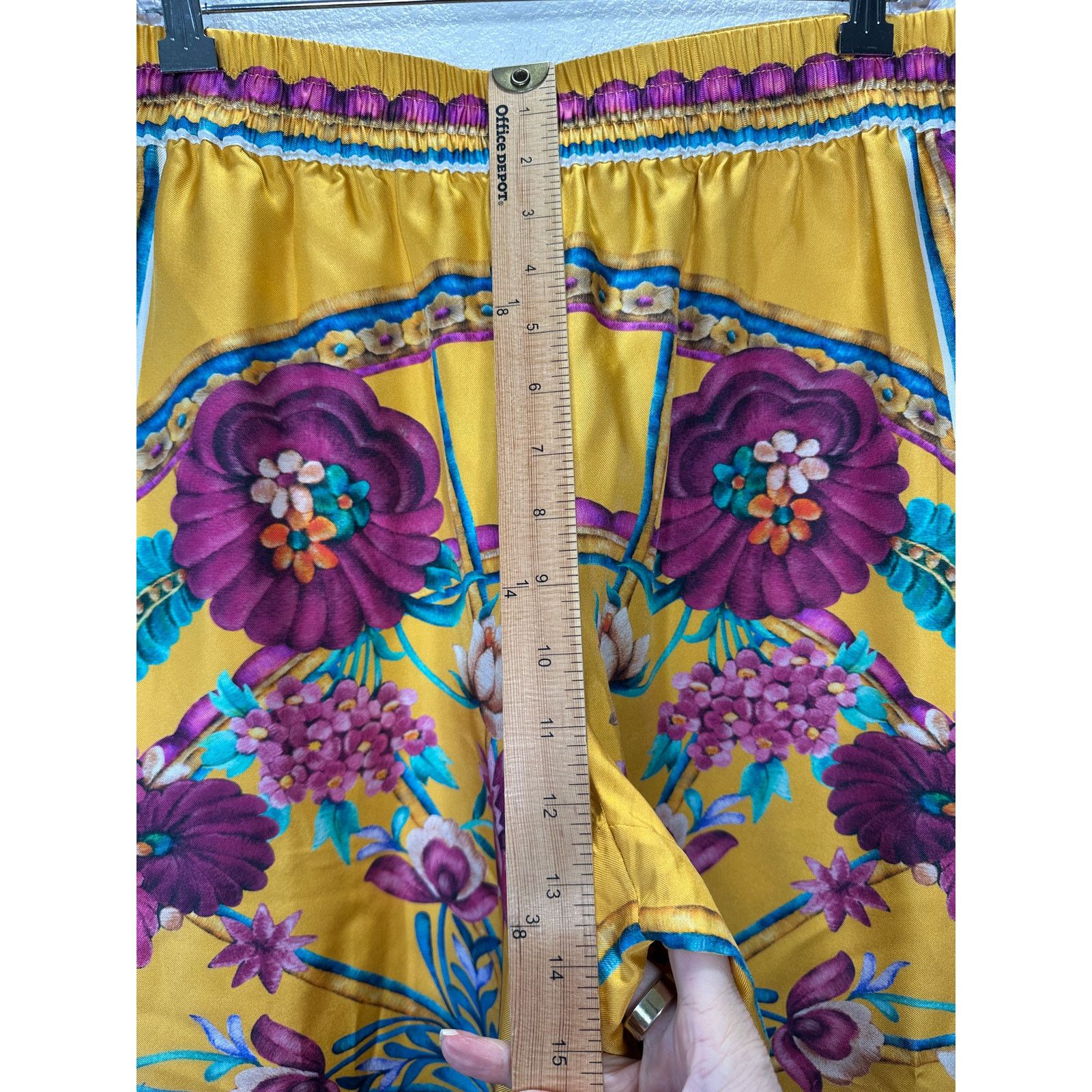 La DoubleJ La DoubleJ Yellow Multi-Color Printed Silk Palazzo Pant XL Size 36" / US 14 / IT 50 - 6 Thumbnail