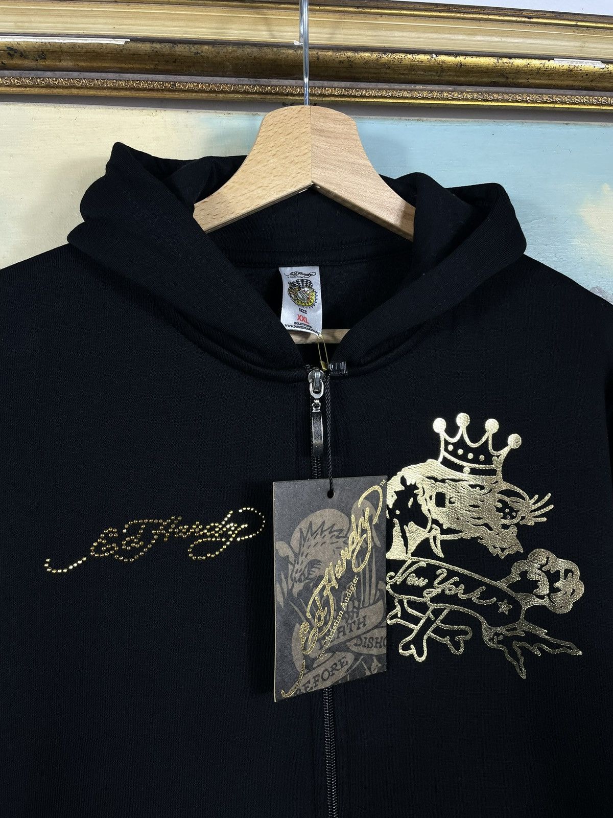 Christian Audigier × Ed Hardy × Vintage Ed Hardy Retro 00s Hoodie Sweatshirt Affliction Grunge Size M / US 6-8 / IT 42-44 - 6 Thumbnail