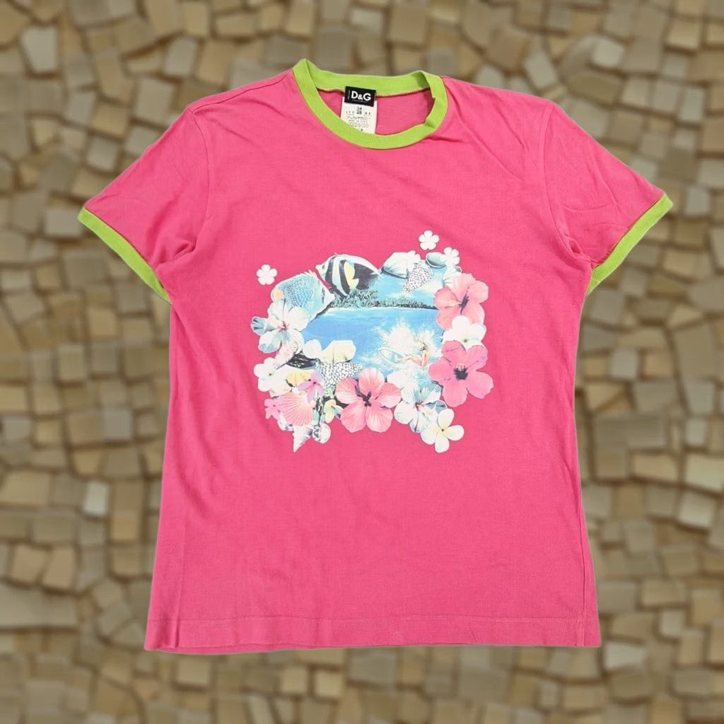 Dolce & Gabbana Dolce&Gabbana Womens T Shirt Pink 34/48 Medium Ringer Cotton Tee Short Sleeves Crew Neck Pullover Casual Designer All Seasons Size XXS / US 00 / IT 34 - 1 Thumbnail