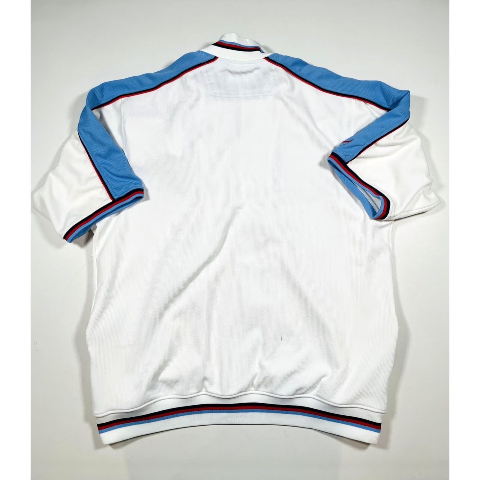 Sean John VINTAGE Sean John Jacket Mens 3XL White Blue Short Sleeve Full Zip Track Retro Size US 39 - 2 Thumbnail