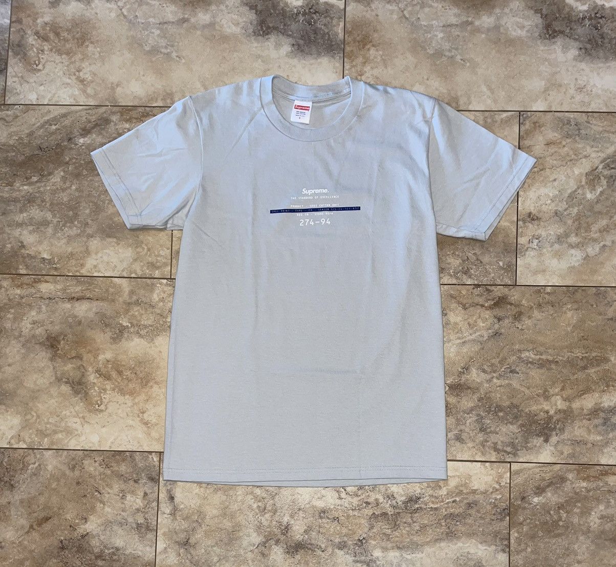 image of Small Supreme Standard Tee Cement Ss24 in Cement Grey, Men's