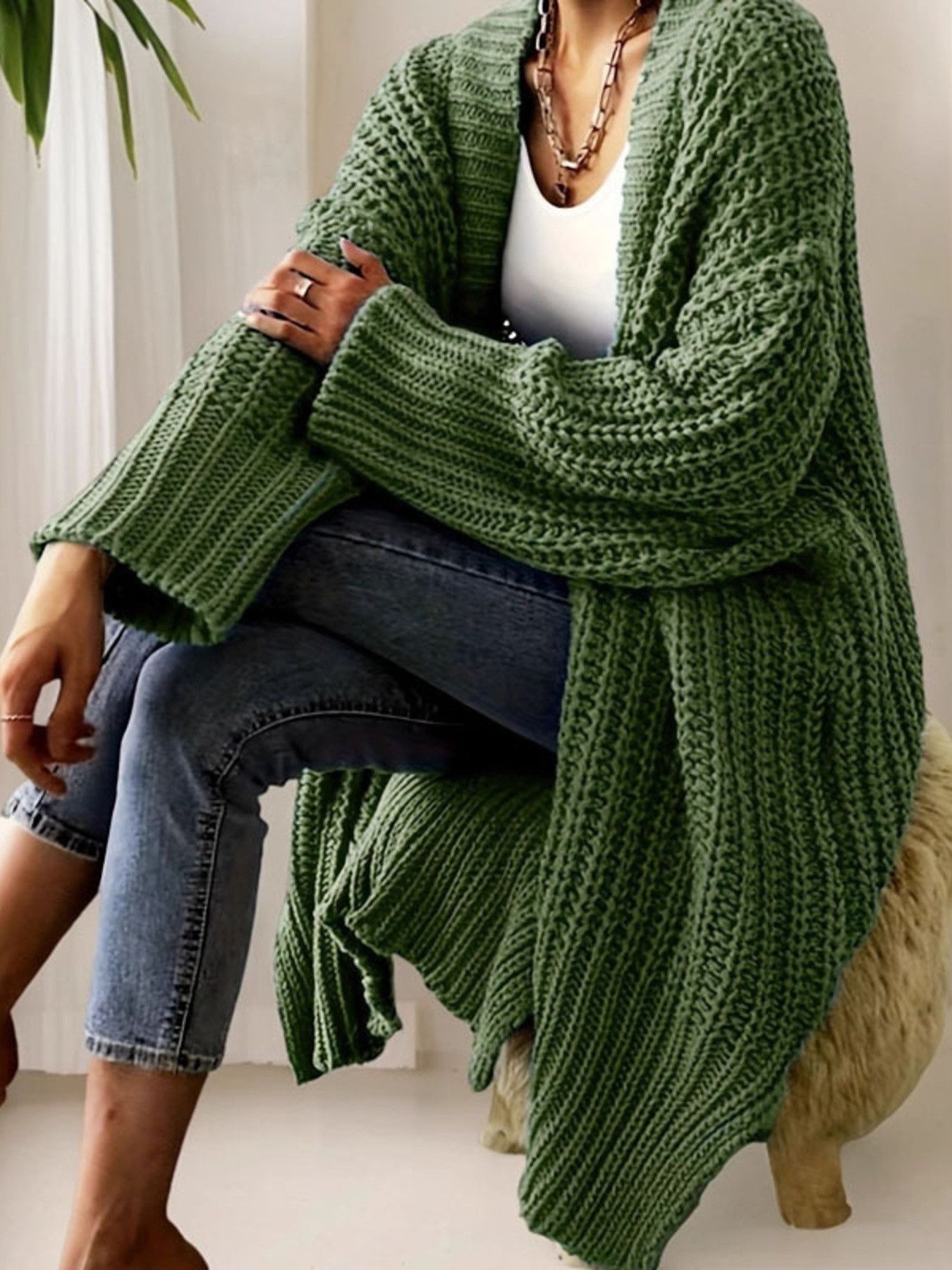 Other Chunky Knit Open Front Cardigan Size XL / US 12-14 / IT 48-50 - 1 Thumbnail