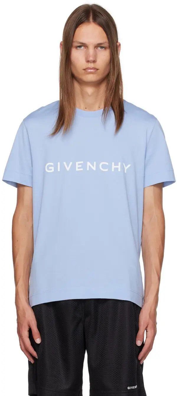 Givenchy o1srvl11e1024 Slim Fit T-Shirt in Light Blue Size M / US 6-8 / IT 42-44 - 1 Thumbnail
