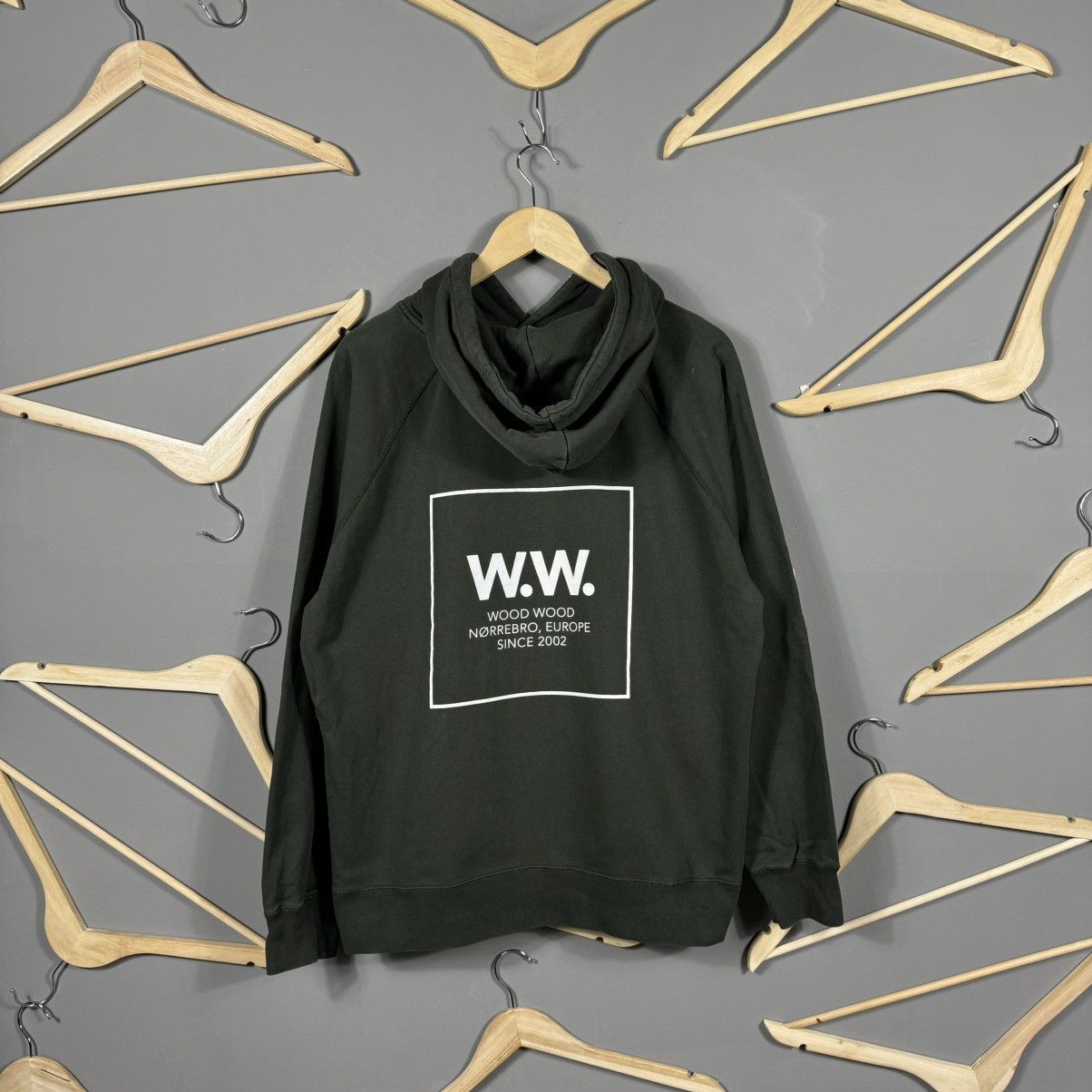Wood Wood Wood Wood W.W. Hoodie Dark Green Size US XL / EU 56 / 4 - 1 Thumbnail