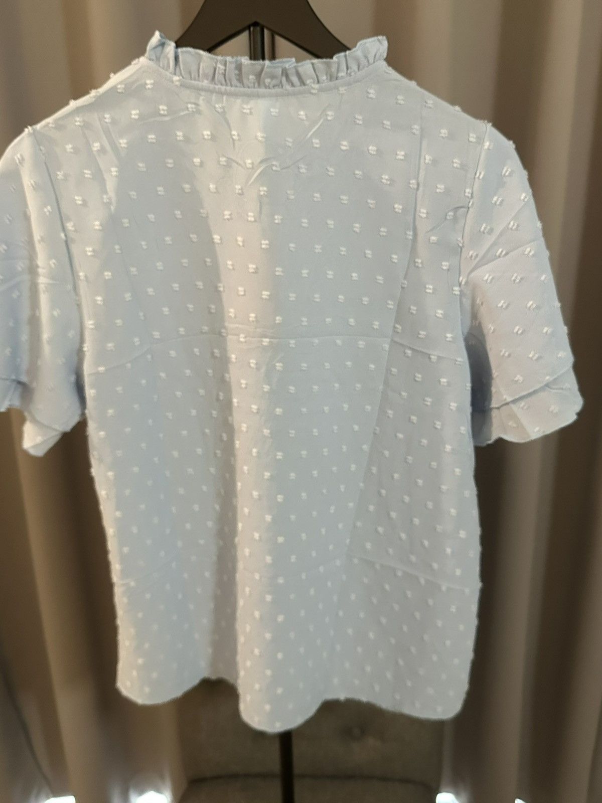 Other Light blue textured v-neck sleeve blouse Size M / US 6-8 / IT 42-44 - 3 Thumbnail