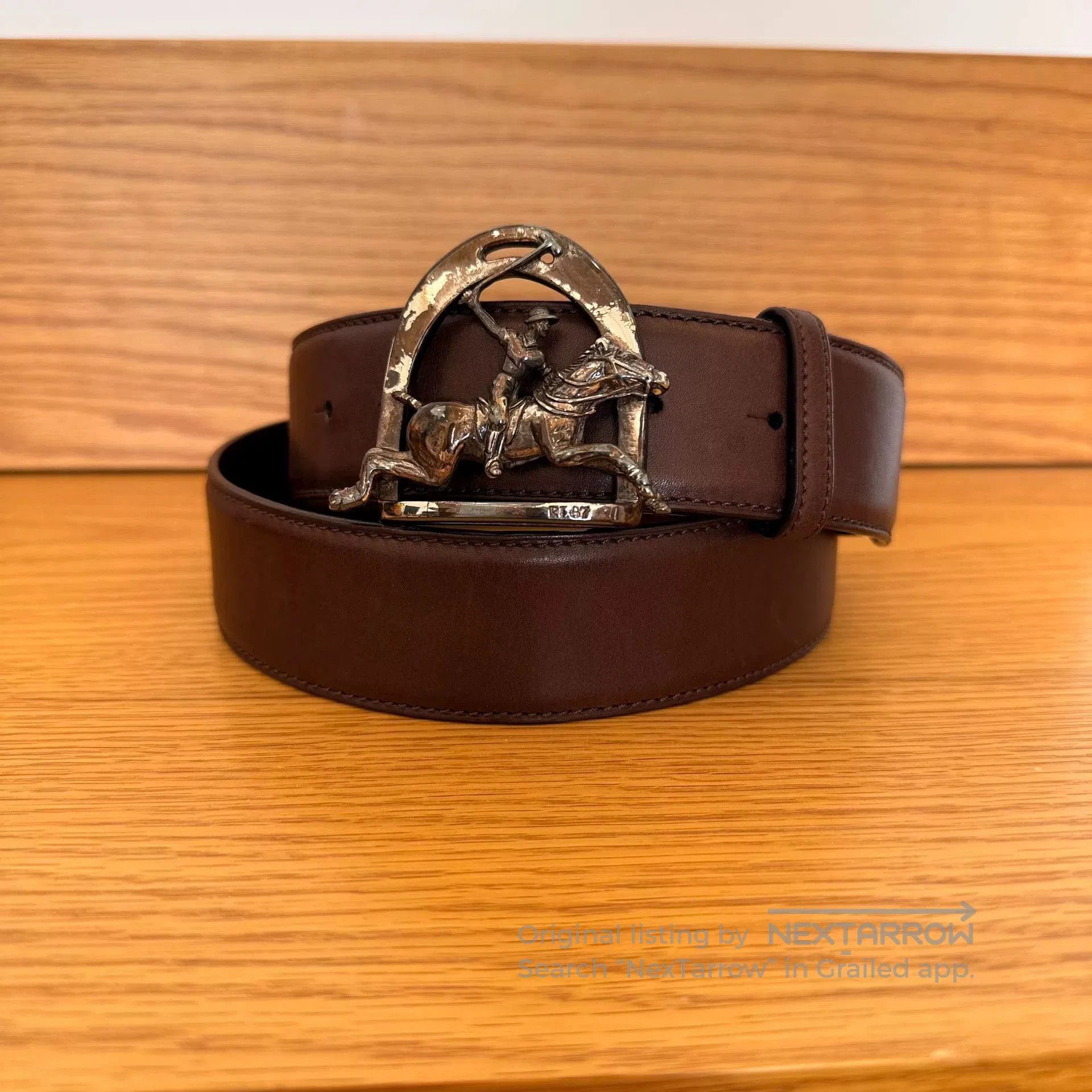 RLX Ralph Lauren Vintage Italian Alloy Buckle Polo Belt. Size ONE SIZE - 1 Thumbnail