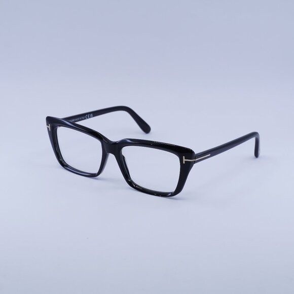 Tom Ford FT5912-B 001 Eyeglasses Black 57mm Square Frame,Blue Light Block Lenses FT5912-B 001 Shiny Black 57mm main image 4