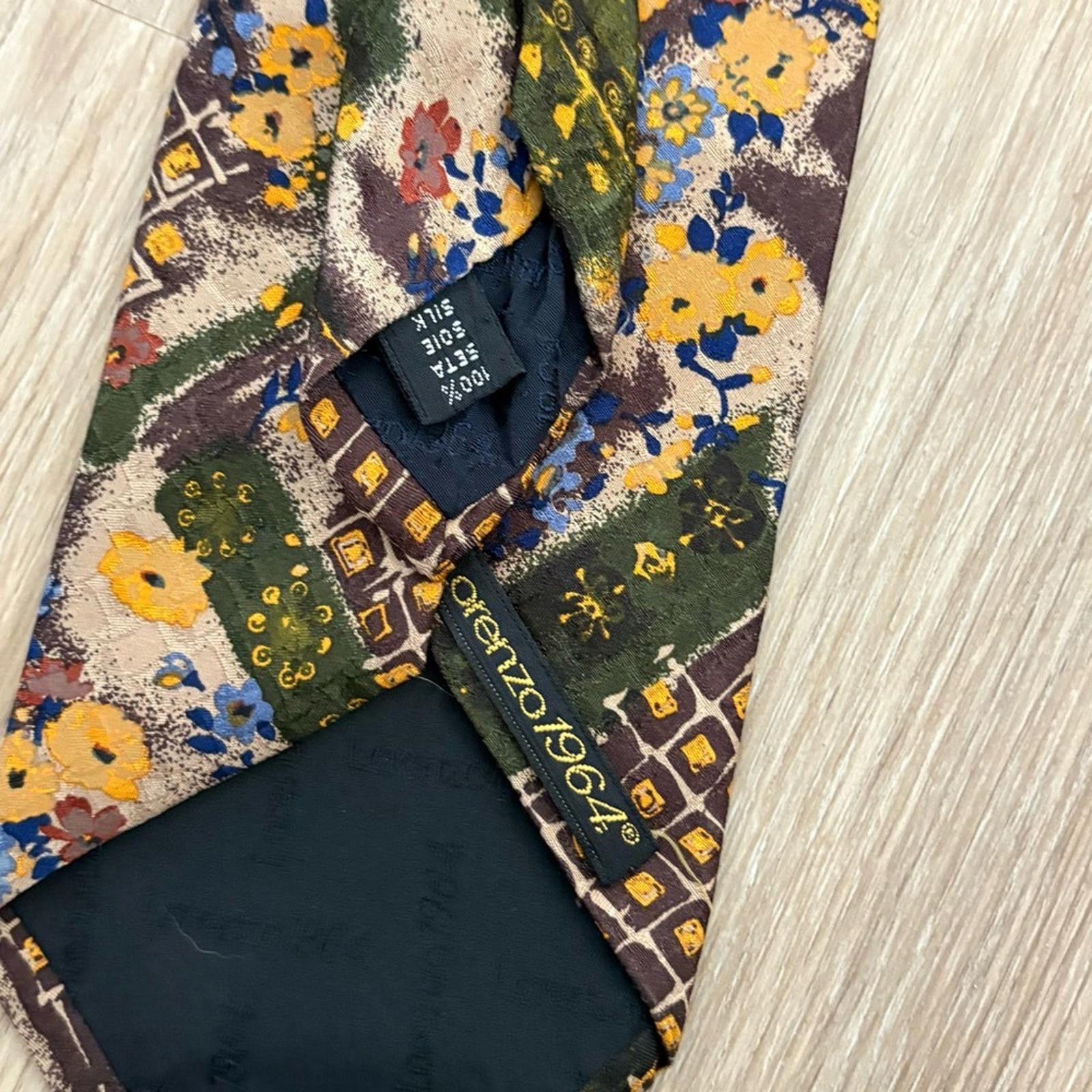 Lorenzo Uomo Lorenzo 1964 Vintage Silk Tie Abstract Floral & Geometric Size ONE SIZE - 4 Thumbnail