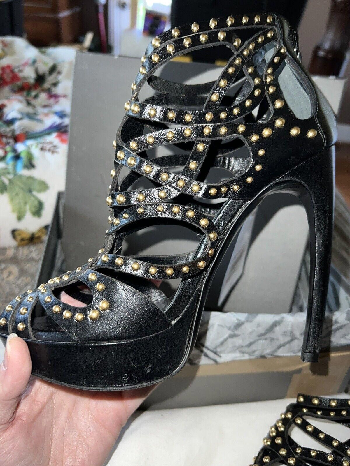 Alexander McQueen Alexander McQueen Studded Black Leather Cage Bootie US 7 Size US 7 / IT 37 - 3 Thumbnail