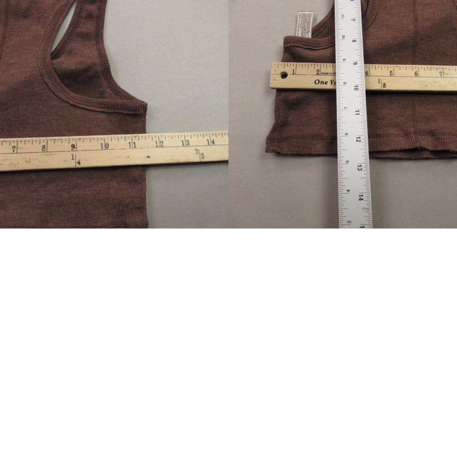 Free People Free People Shirt Womens XS Sleeveless Crew Neck Brown Pullover Lightweight Regular Cotton Blend Tank Top Size XS / US 0-2 / IT 36-38 - 8 Thumbnail