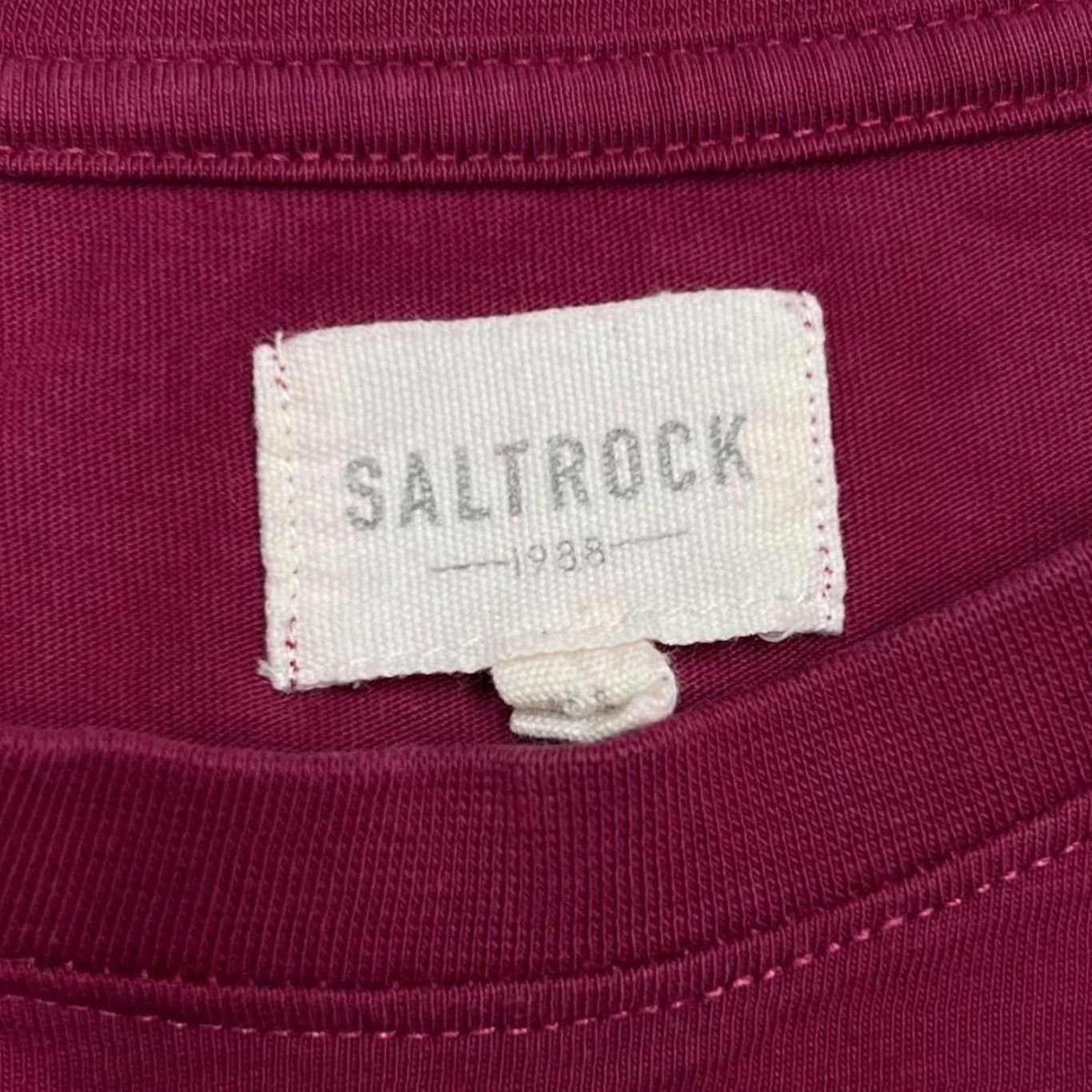 Vintage Saltrock Classic Spellout Surfer Burgundy Red Graphic T-Shirt Medium Men Short Sleeve Round Neck Cotton Graphic Print Front Back Size US M / EU 48-50 / 2 - 3 Thumbnail