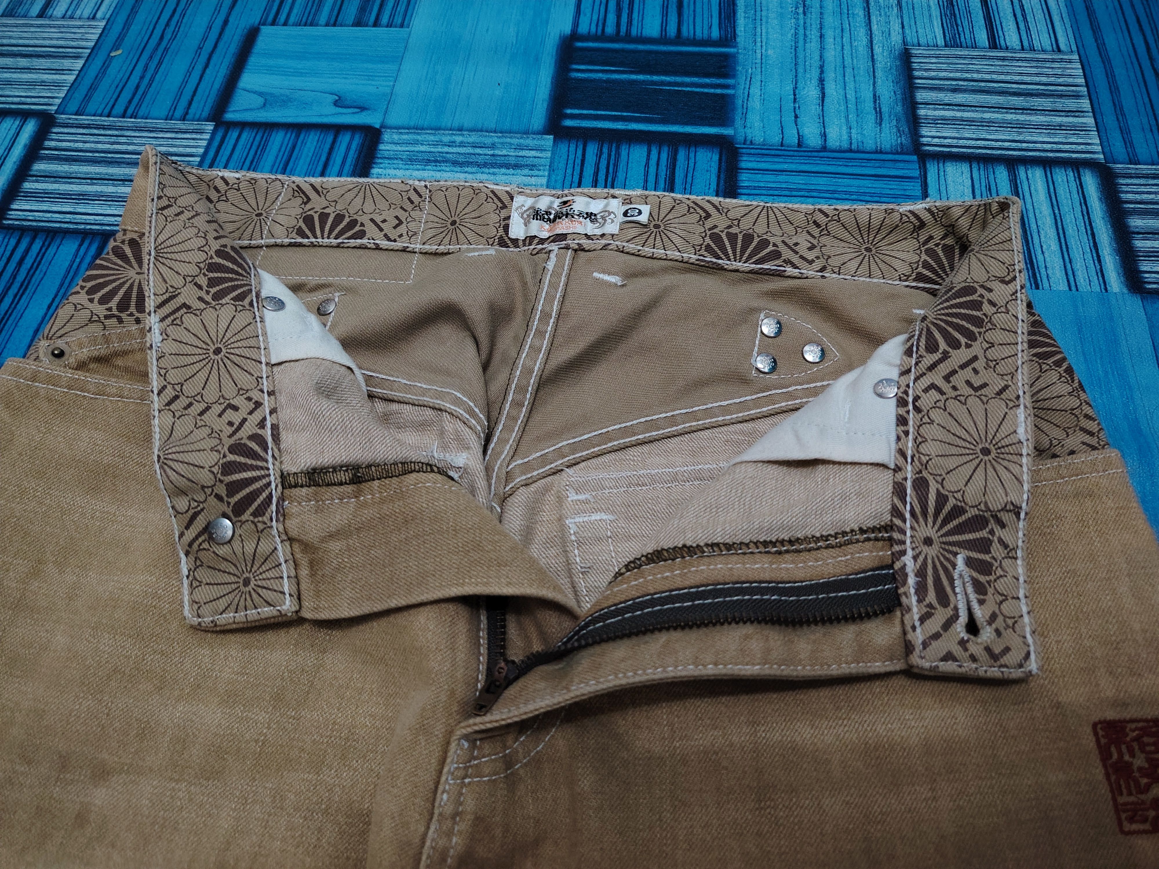Karakuri Tamashii Rare Karakuri Tamashi Embroidered Flared Jeans back buckle Size US 29 - 10 Thumbnail
