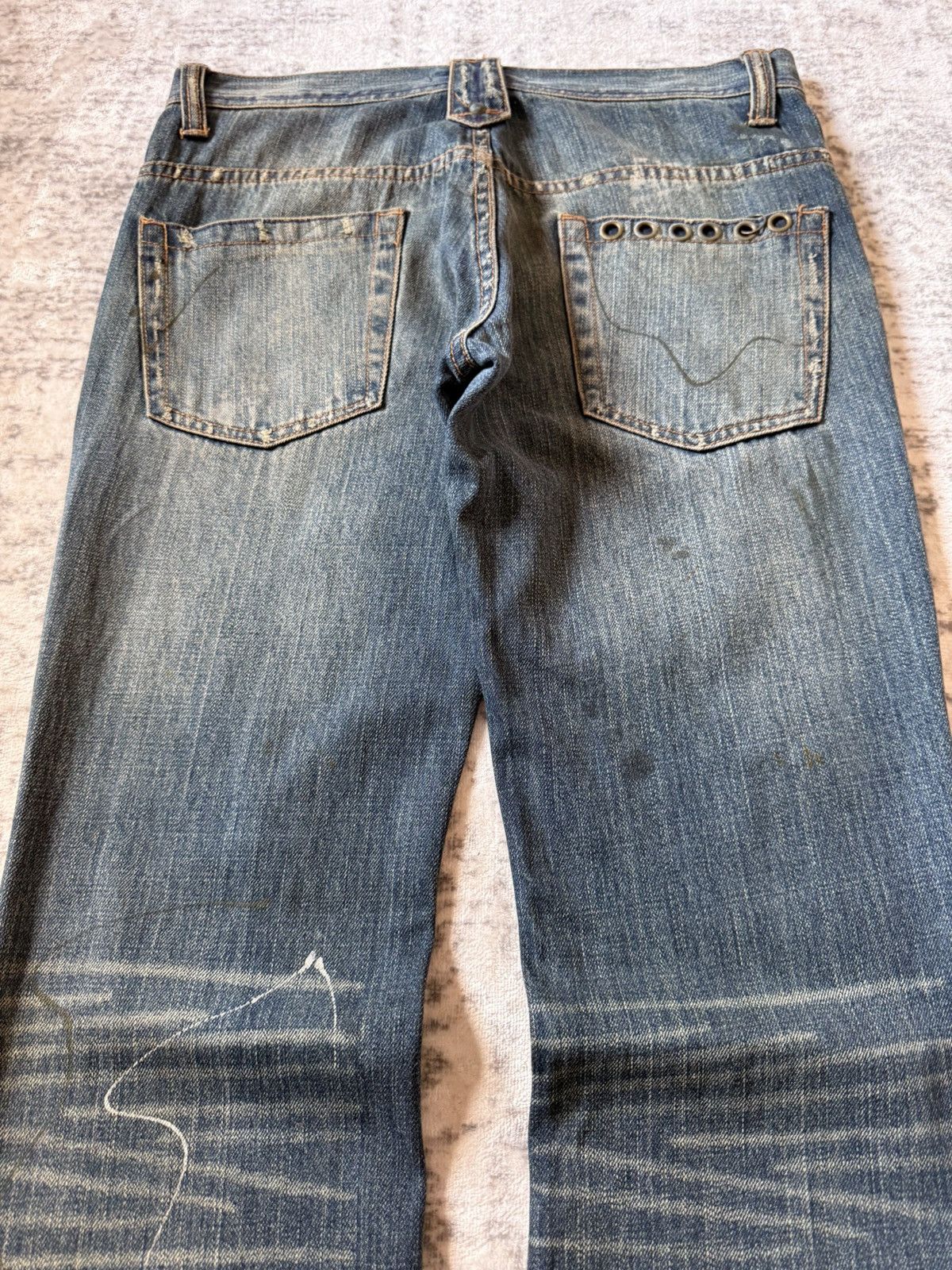 If Six Was Nine Root Three Japan Studded & Pierced Rusty Wash Flared Jeans Size US 32 / EU 48 - 16 Thumbnail