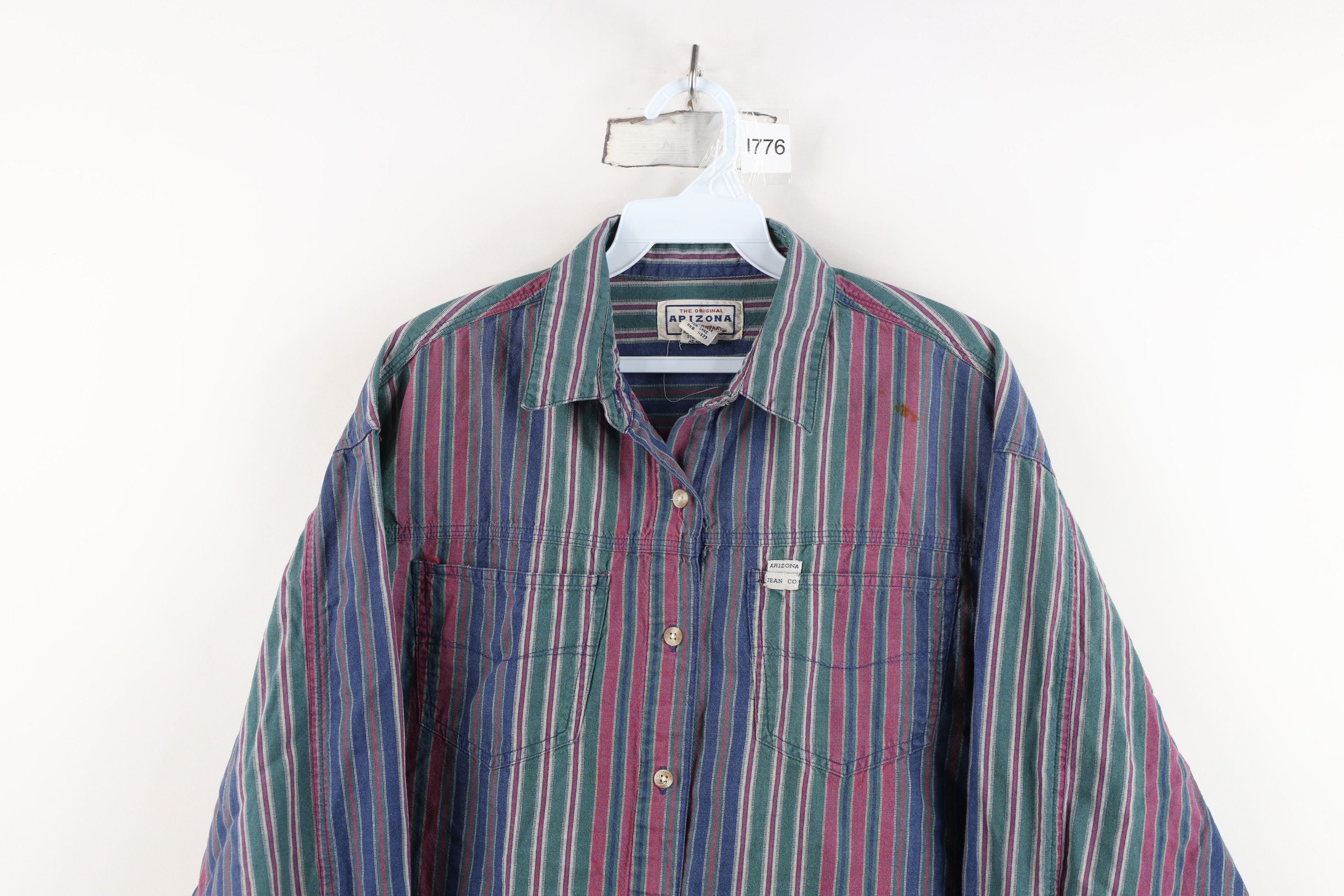 Vintage Vintage 90s Streetwear Striped Collared Button Shirt Size L / US 10 / IT 46 - 2 Thumbnail