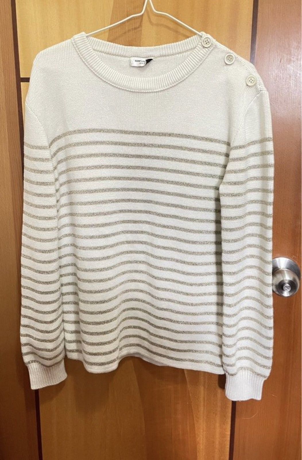 image of Saint Laurent Paris Saint Laurent - Knit Sweater in White, Men's (Size Medium)