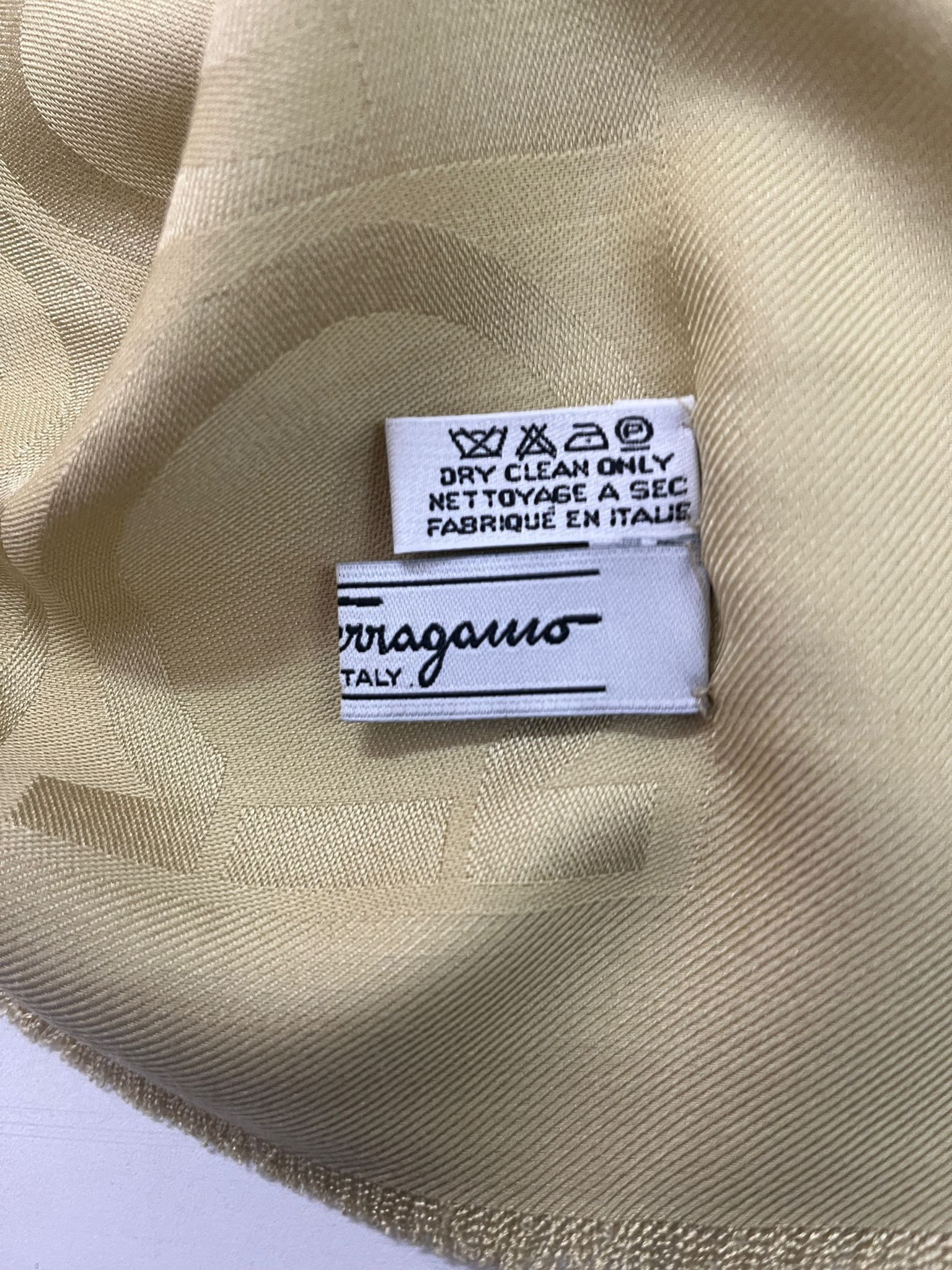 Salvatore Ferragamo Mustard Yellow Silk And Wool Scarf Size ONE SIZE - 6 Thumbnail