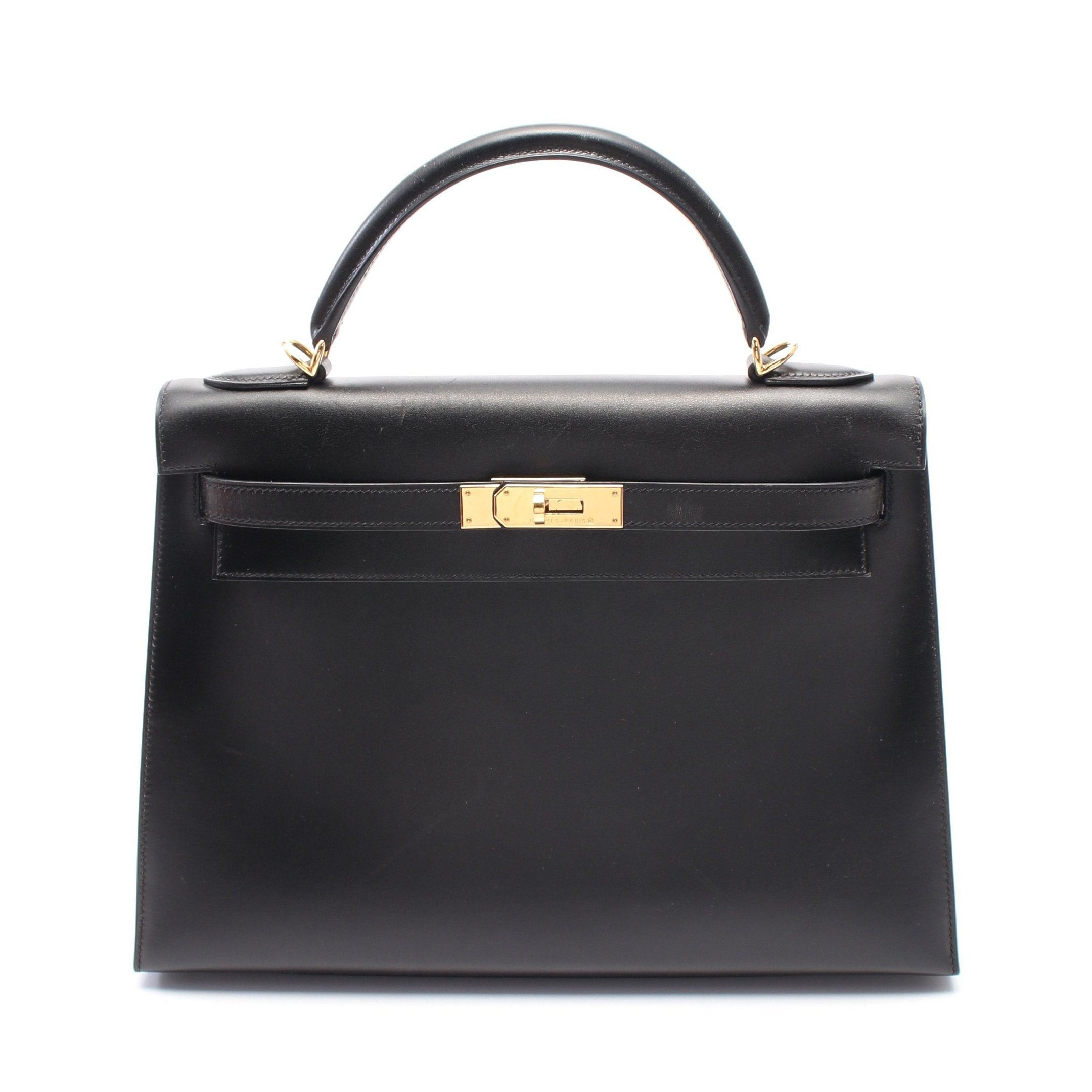 Hermes Hermes Kelly32 Handbag Box Calf Black Gold Hardware Stamp (Manufactured Around 2002) Size ONE SIZE - 1 Thumbnail