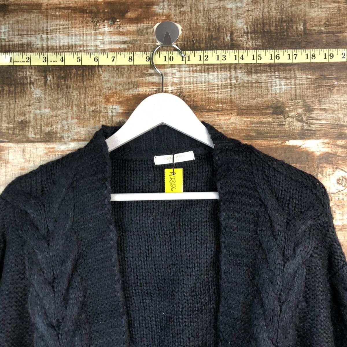 Homespun Knitwear Choco Raffine Black Cardigan Knitwear #A2356 Size XL / US 12-14 / IT 48-50 - 4 Thumbnail