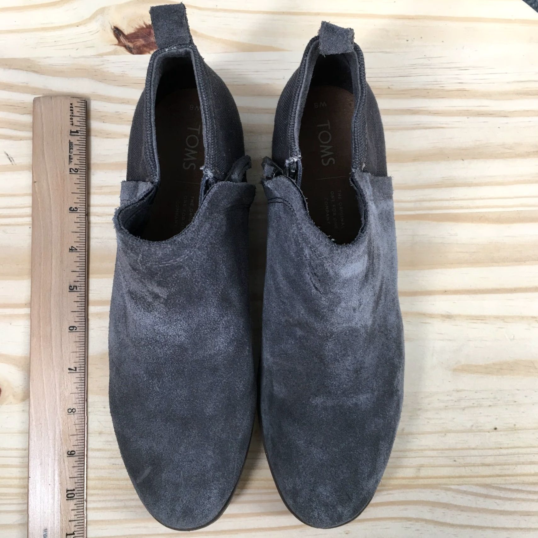 Toms TOMS Boots Womens 8 Gray Deia Ankle Booties Suede Heels Zip Casual Boots Gray 8 Shoes Women Modern Classic Size US 8 / IT 38 - 5 Thumbnail