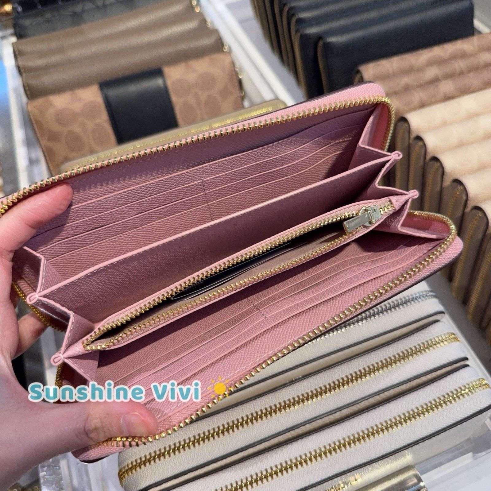 Coach NWT Coach Long Zip Around Wallet leather C3441 CARNATION Size ONE SIZE - 2 Thumbnail