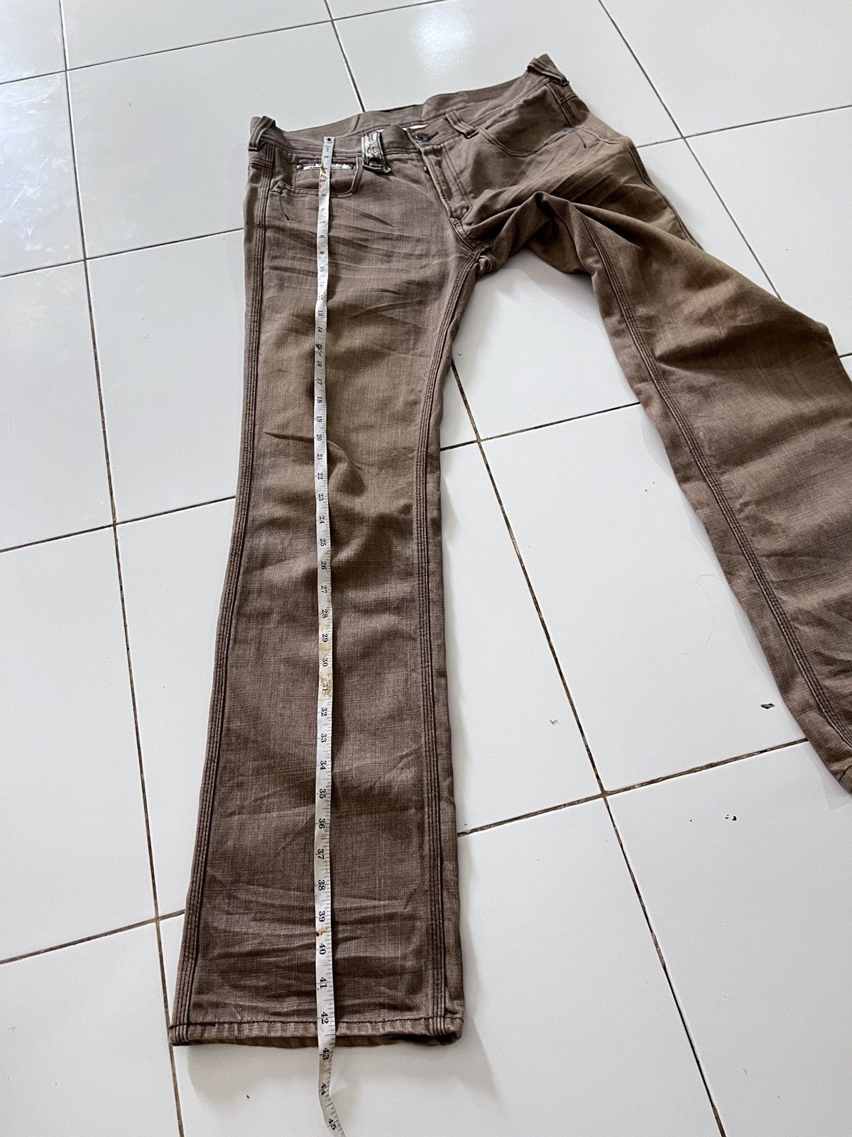 Tornado Mart JAPANESE NCFM SNAKE PHYTON FLARED JEANS Size US 33 - 17 Thumbnail