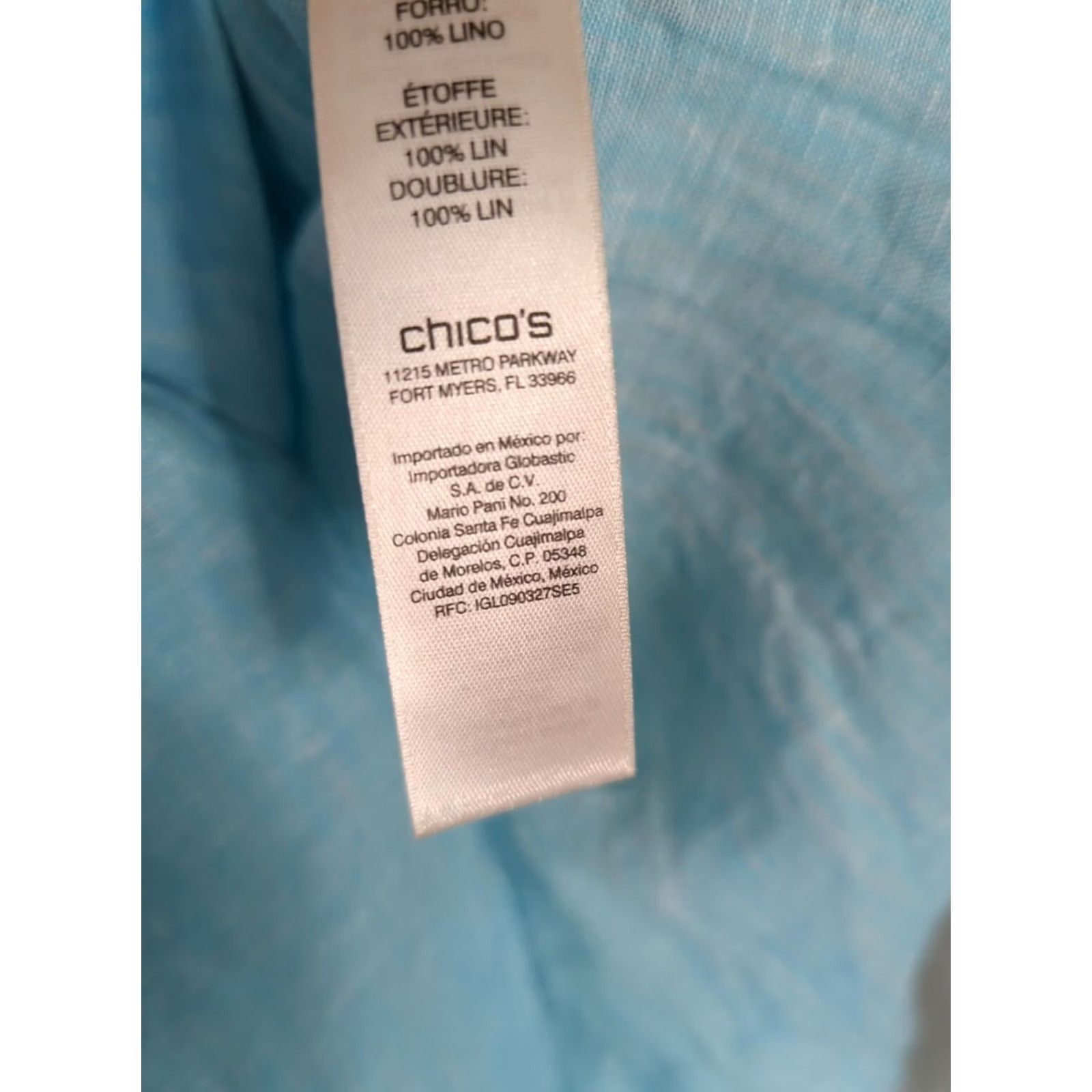 Vintage Chicos Linen Tunic Top Womens XS Blue Sleeveless V-Neck Button slits lagenlook Beach Bohemian Coastal Size XS / US 0-2 / IT 36-38 - 7 Thumbnail