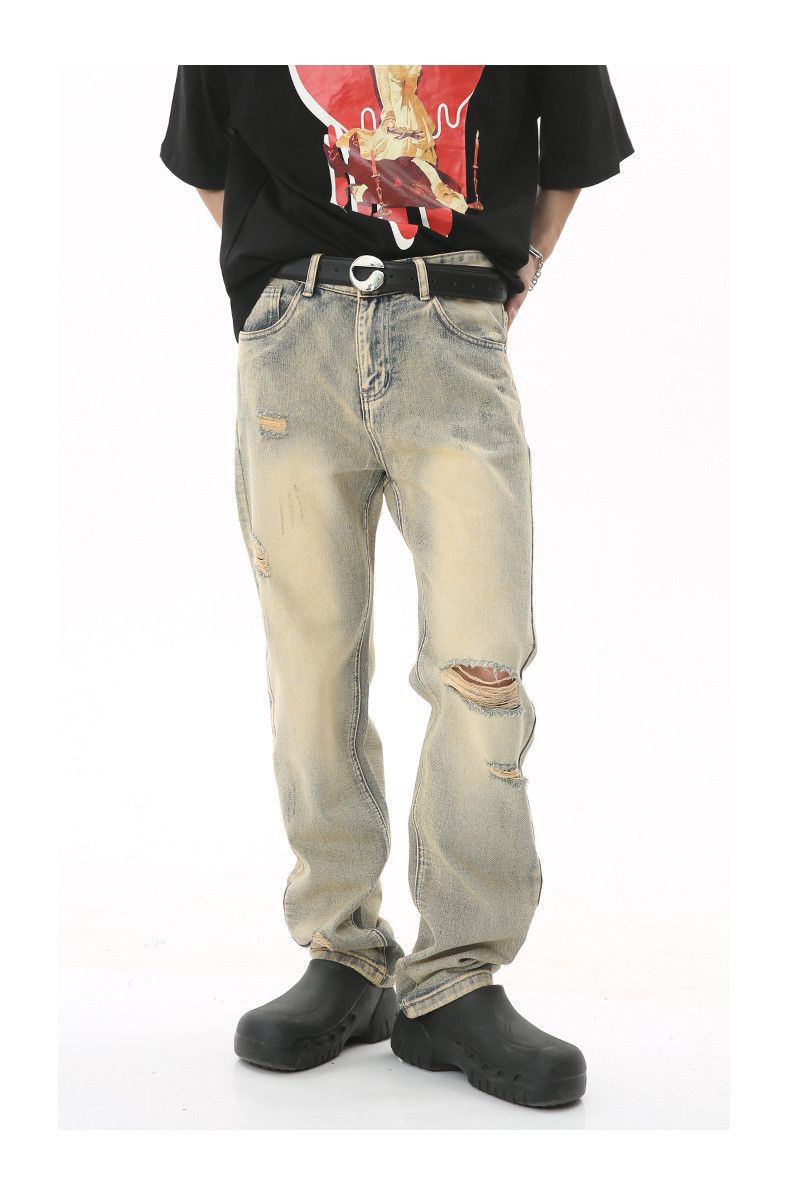 Japanese Brand × Vintage Japanese washed distressed casual straight-leg ripped jeans Size US 32 / EU 48 - 1 Thumbnail