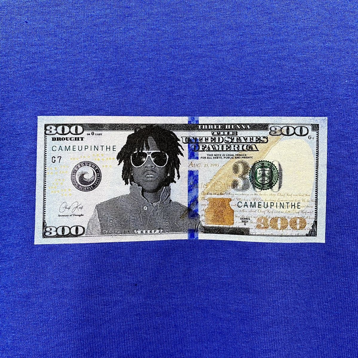 Drought RARE 2022 DROUGHT CHIEF KEEF SOSA THREE HUNNA T-SHIRT (S) Size US S / EU 44-46 / 1 - 4 Thumbnail