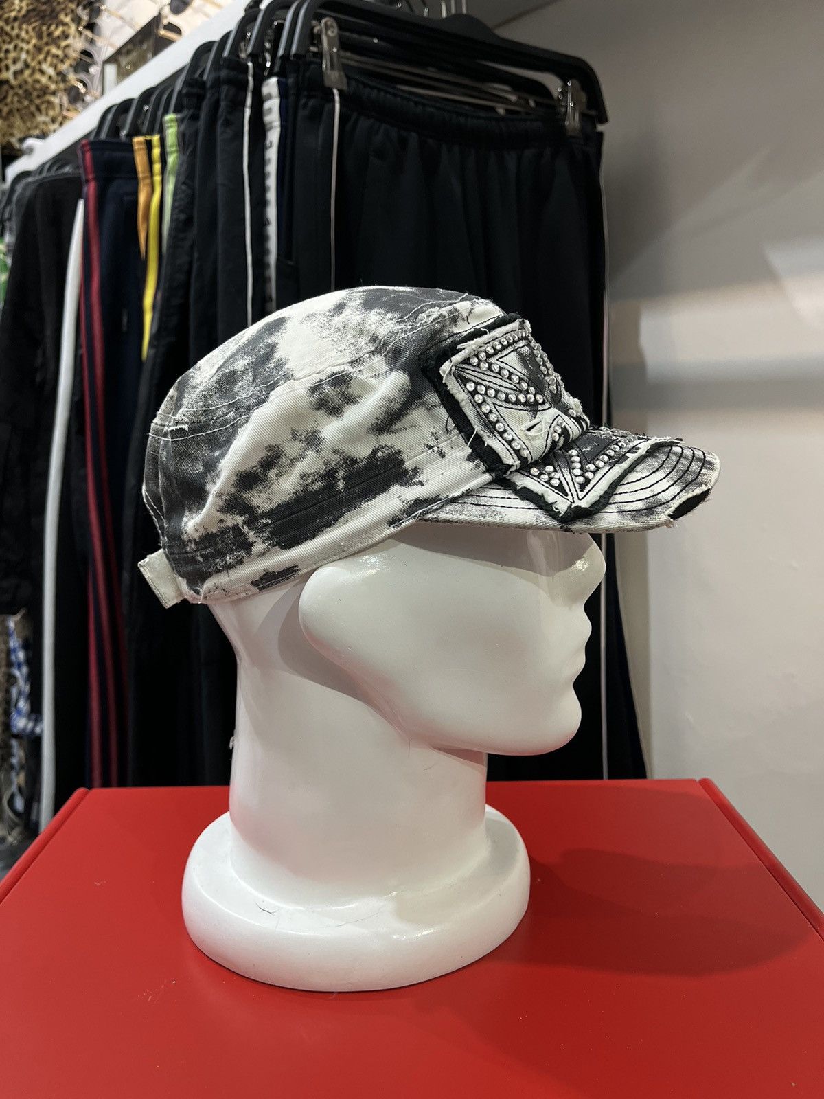 14th Addiction Two Fold Distressed Studded Commando Cadet Hat Size ONE SIZE - 11 Thumbnail