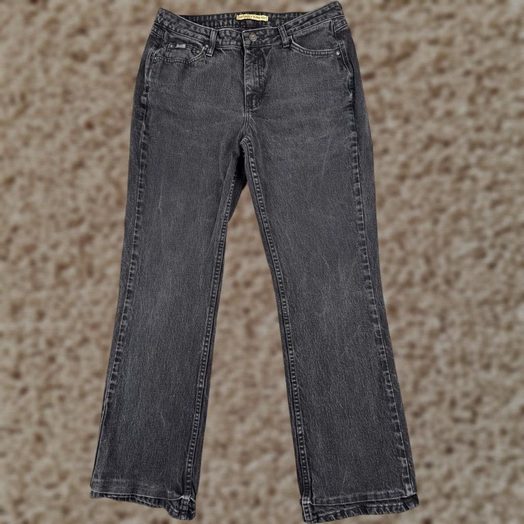 Lee Lee Jeans Womens 14 Black Mid Rise Straight Leg Denim Jeans 32x30 Size 36" / US 14 / IT 50 - 1 Thumbnail