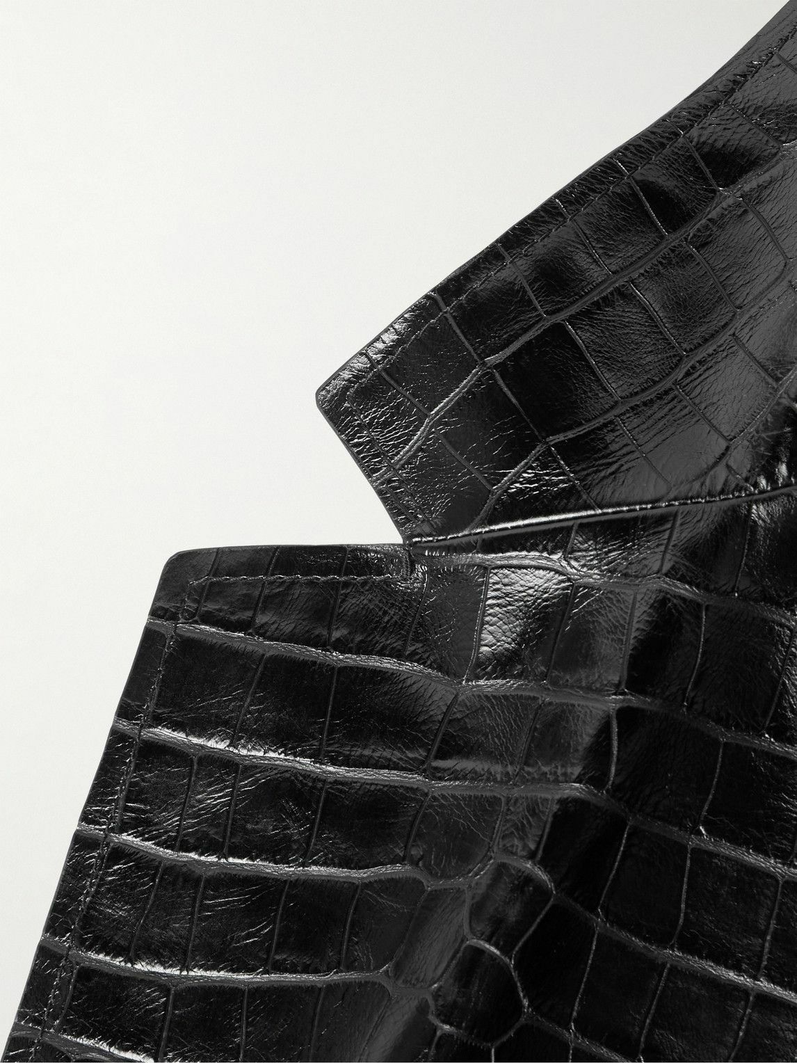 Tom Ford o1w1db10925 LJT007 Slim-Fit Croc-Effect Leather Blazer Black Size US M / EU 48-50 / 2 - 3 Thumbnail
