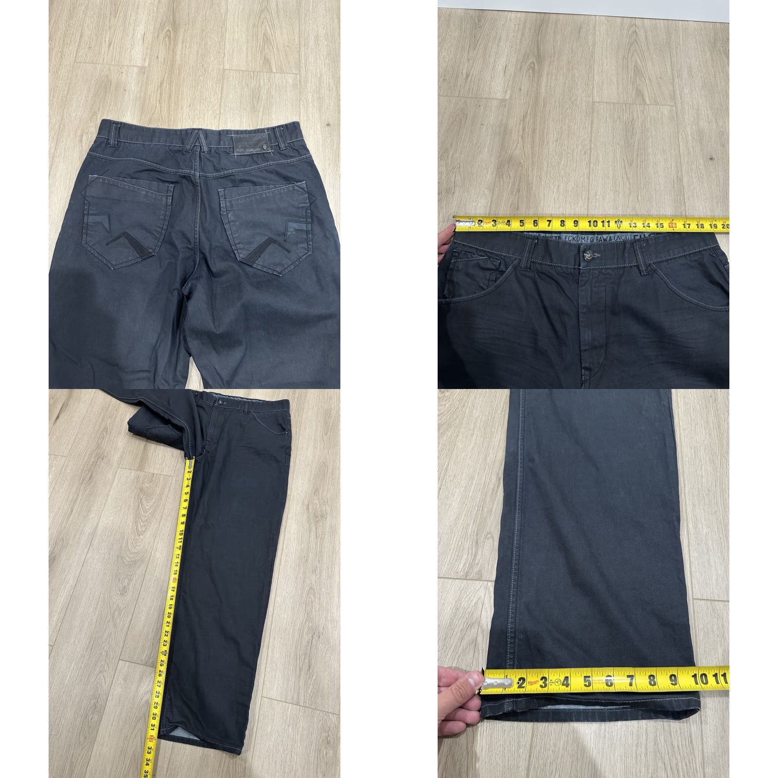 Ecko Unltd. Ecko Unltd. Jeans Men 38x32 Black Coated Relaxed Straight Leg Denim Waxed 5-Pocket Regular Rise Mid Inseam 32 Tightness: N/A Size US 38 / EU 54 - 8 Thumbnail