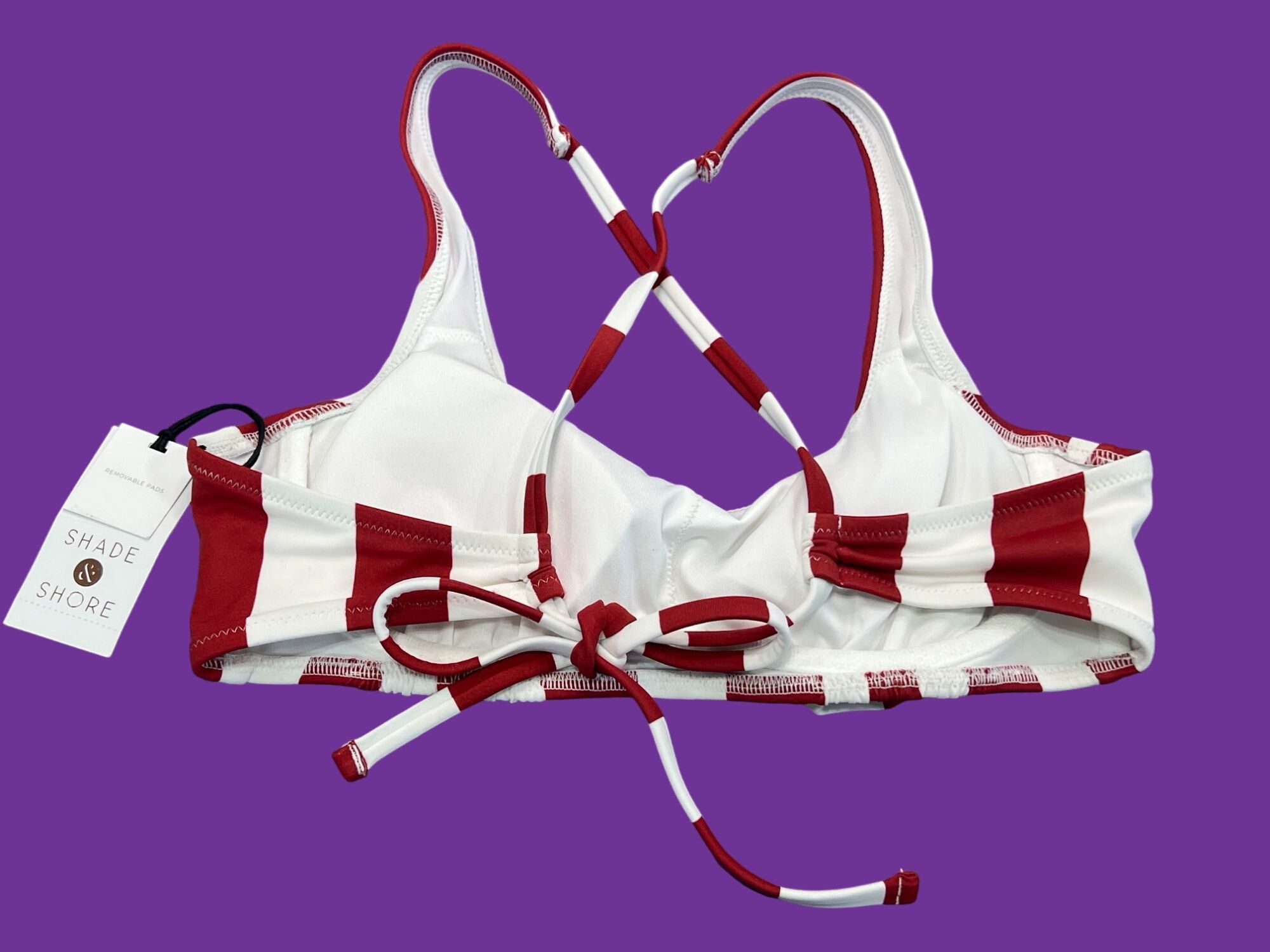 Other Shade & Shore - Women's Bralette Bikini Top - Red/White - 34 Size ONE SIZE - 6 Thumbnail