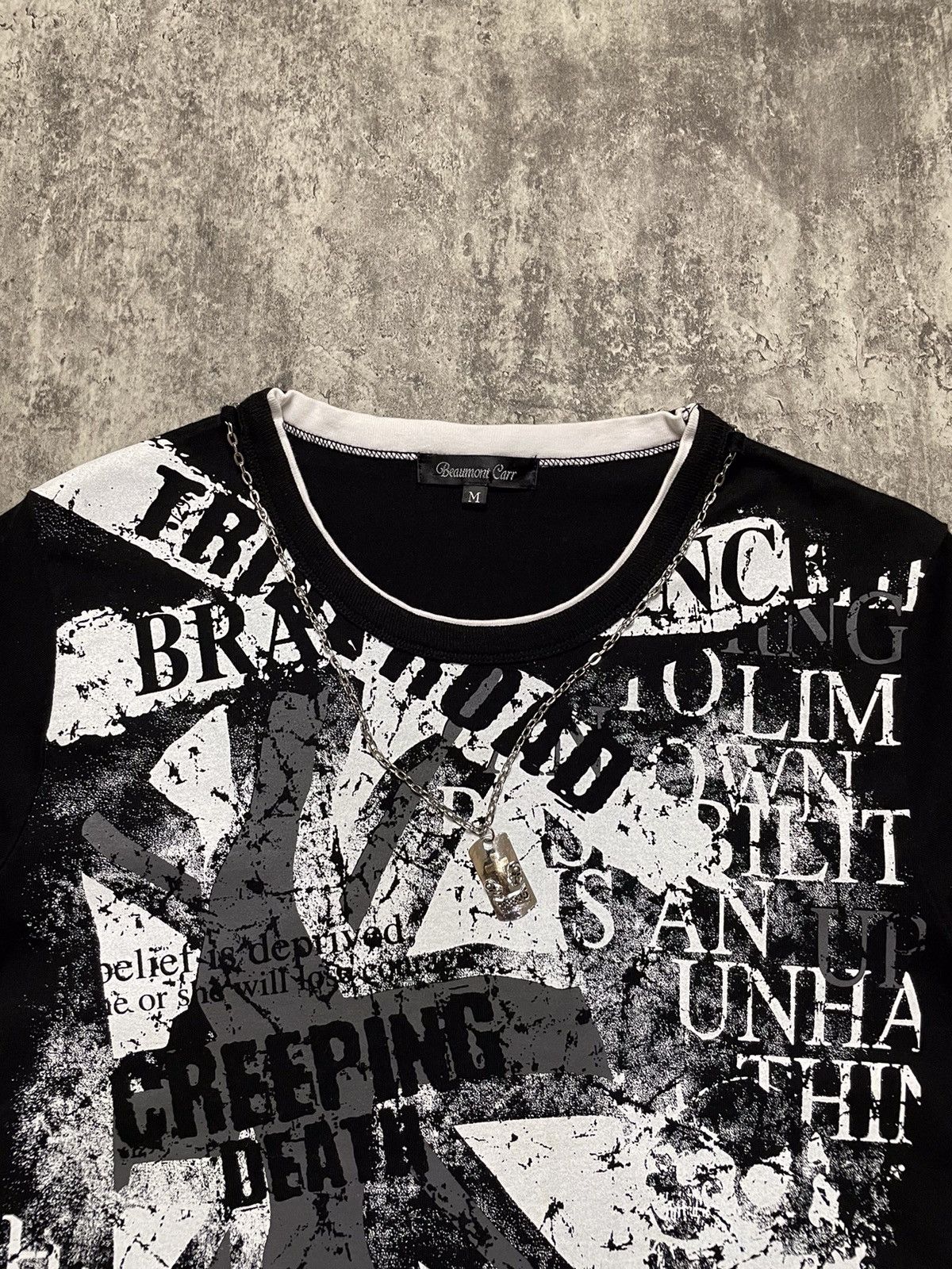 Hysteric Glamour Y2K Beaumont Carr Poem Punk Grunge Style With Cross Necklace Size US M / EU 48-50 / 2 - 3 Thumbnail